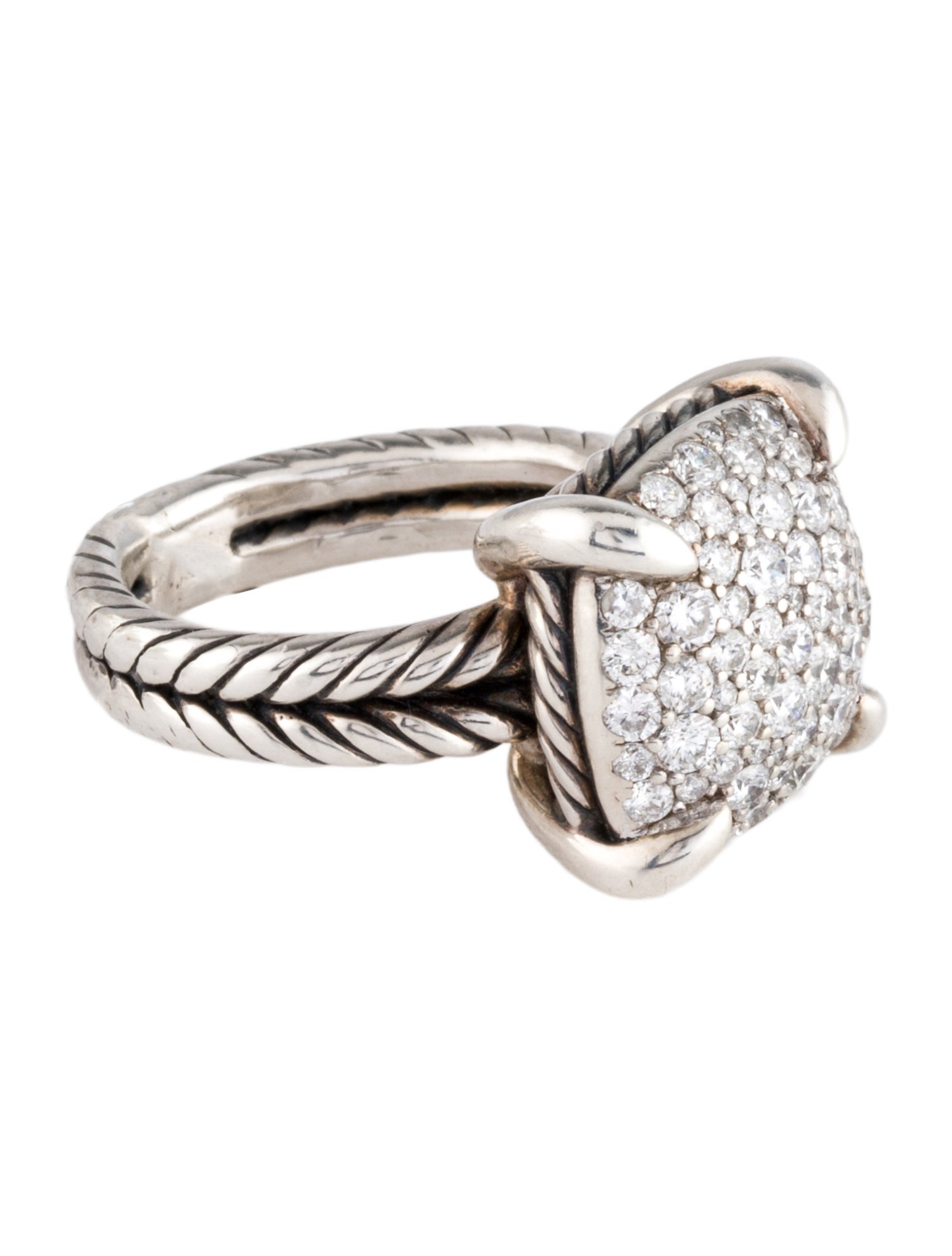 David Yurman 1.17ctw Diamond Pave Chatelaine Ring