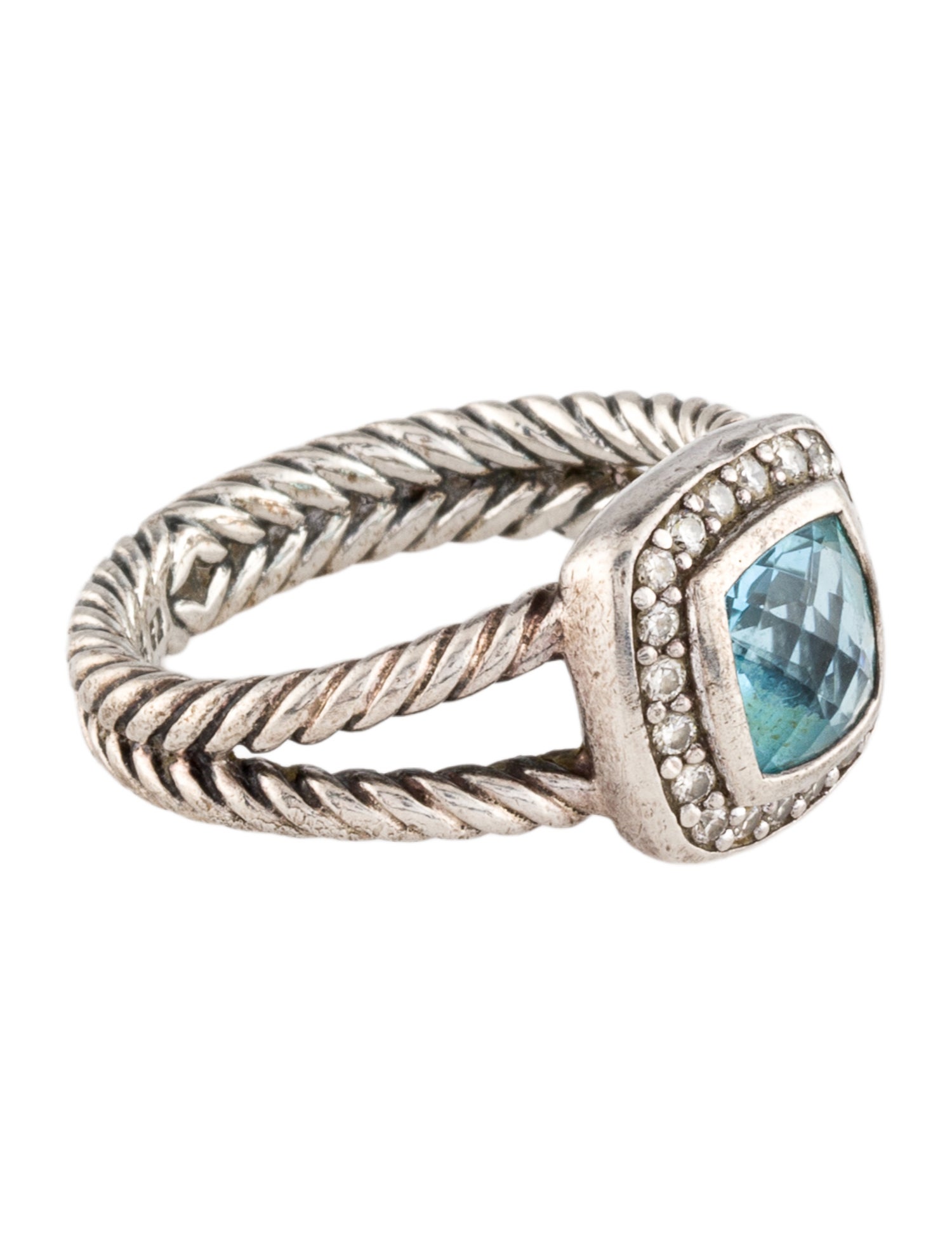 David Yurman Topaz & Diamond Petite Albion Ring
