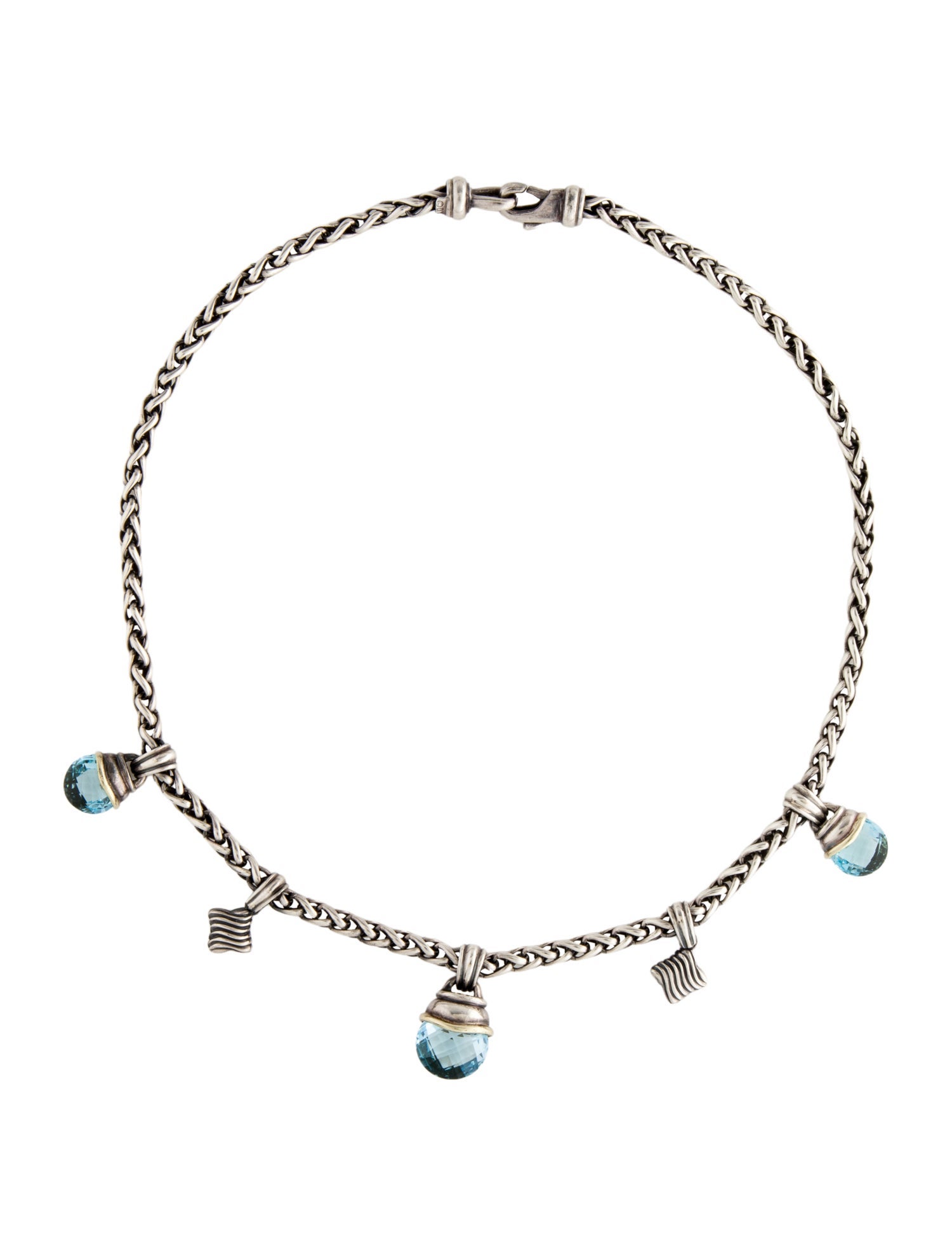 David Yurman Topaz Acorn Station Necklace