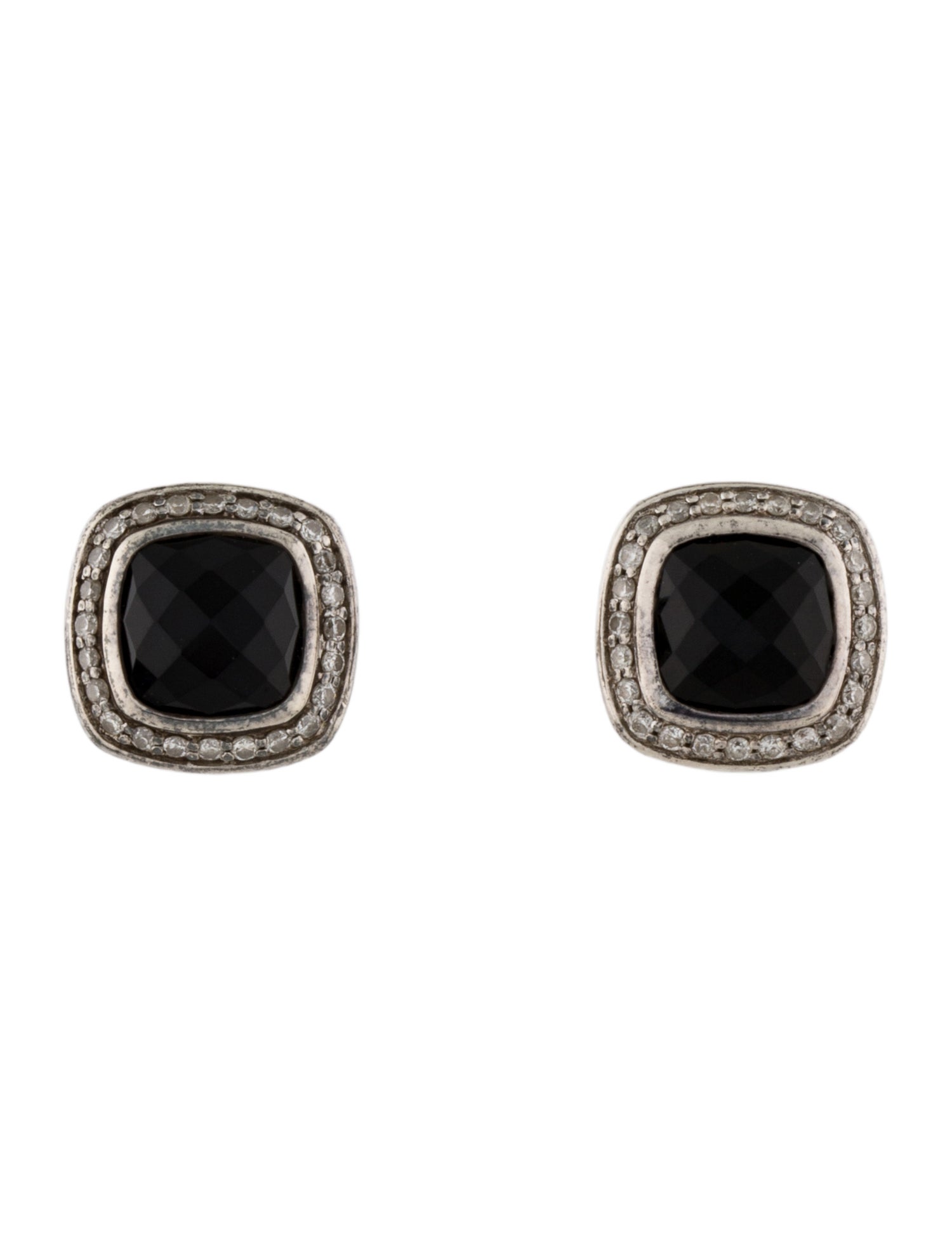 David Yurman Onyx & Diamond Albion Stud Earrings