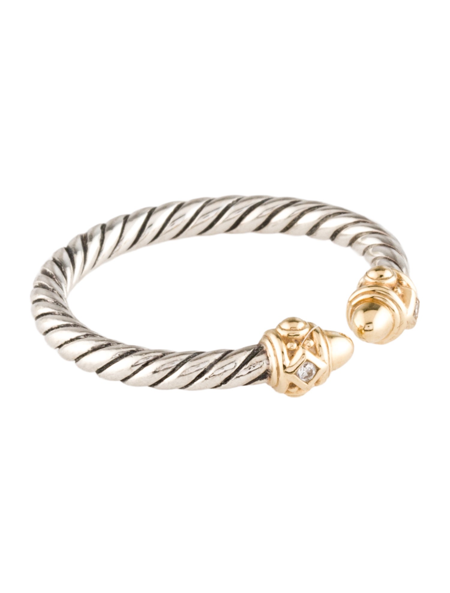 David Yurman Diamond Two-Tone Renaissance Ring