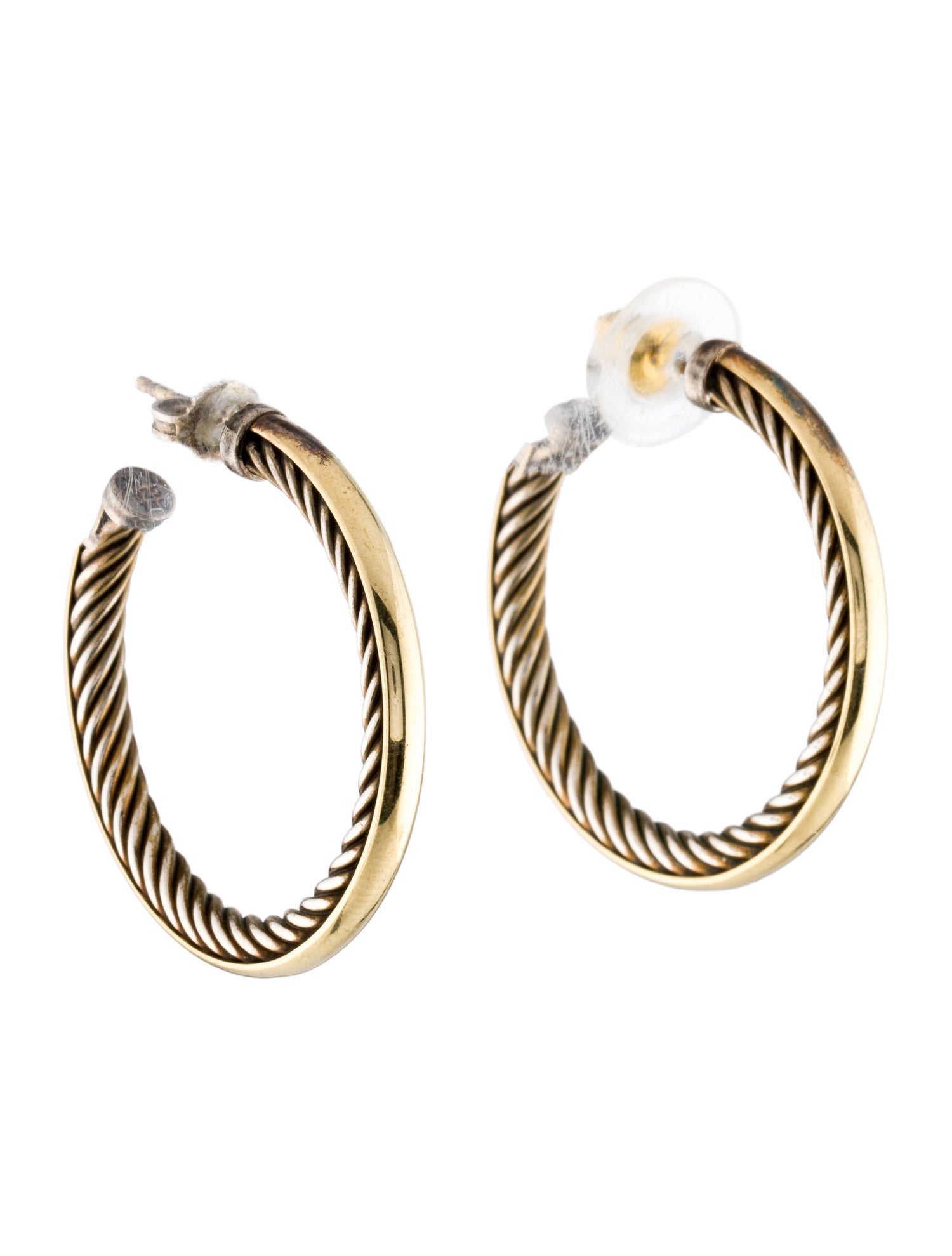David Yurman Two-Tone Hoop Earrings