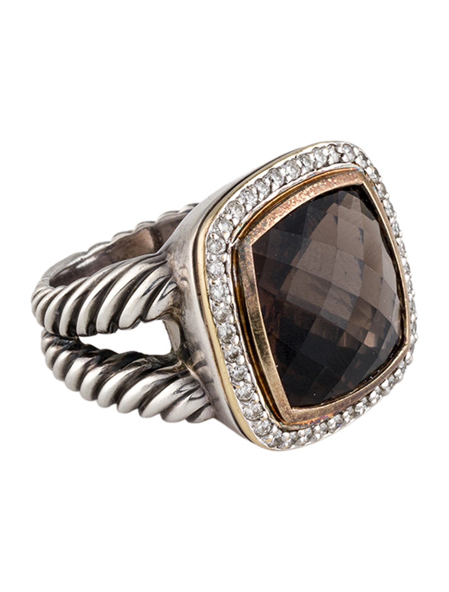 David Yurman Smoky Quartz & Diamond Albion Ring