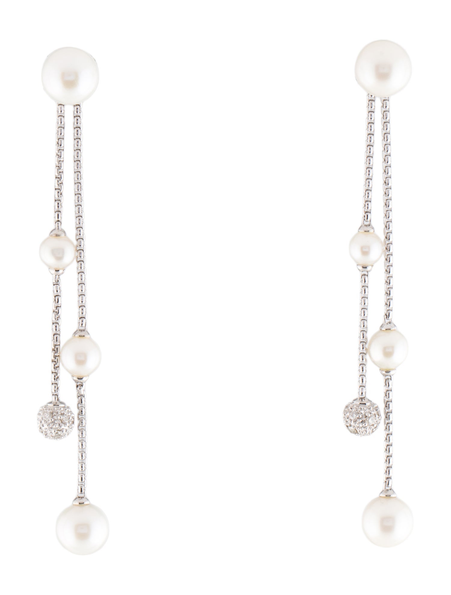 David Yurman Pearl & Diamond Drop Earrings