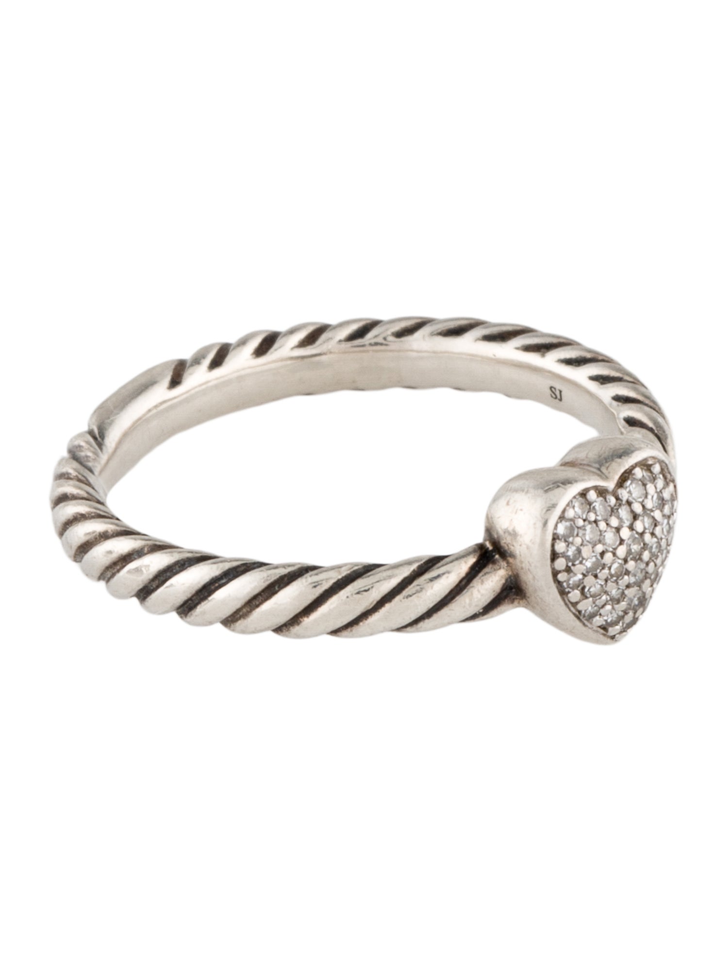 David Yurman Diamond Cable Collectibles Heart Stack Ring