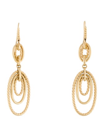 David Yurman 18K Diamond Continuance Drop Earrings