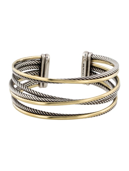 David Yurman Two-Tone Four-Row Crossover Cuff Bracelet
