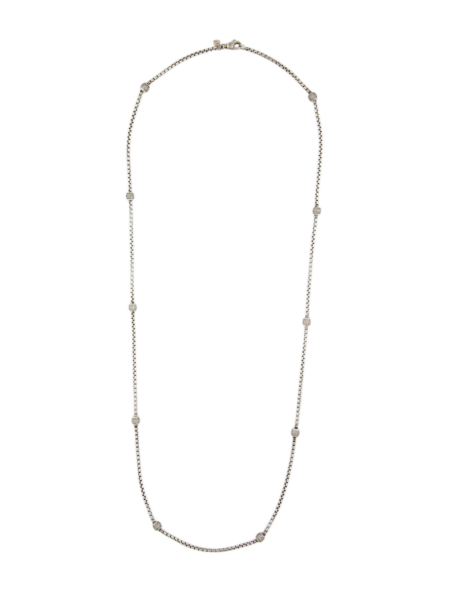 David Yurman Diamond Pavé Ball Station Necklace