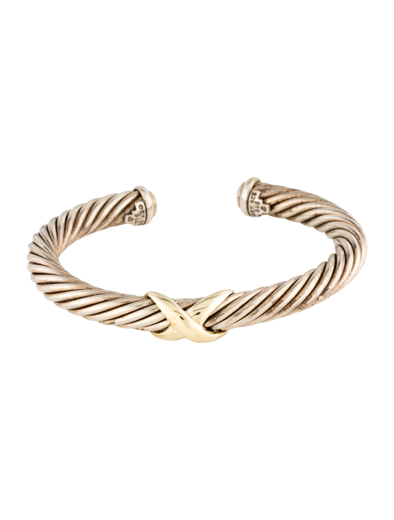 David Yurman Two-Tone X Classic Cable Station Bracelet