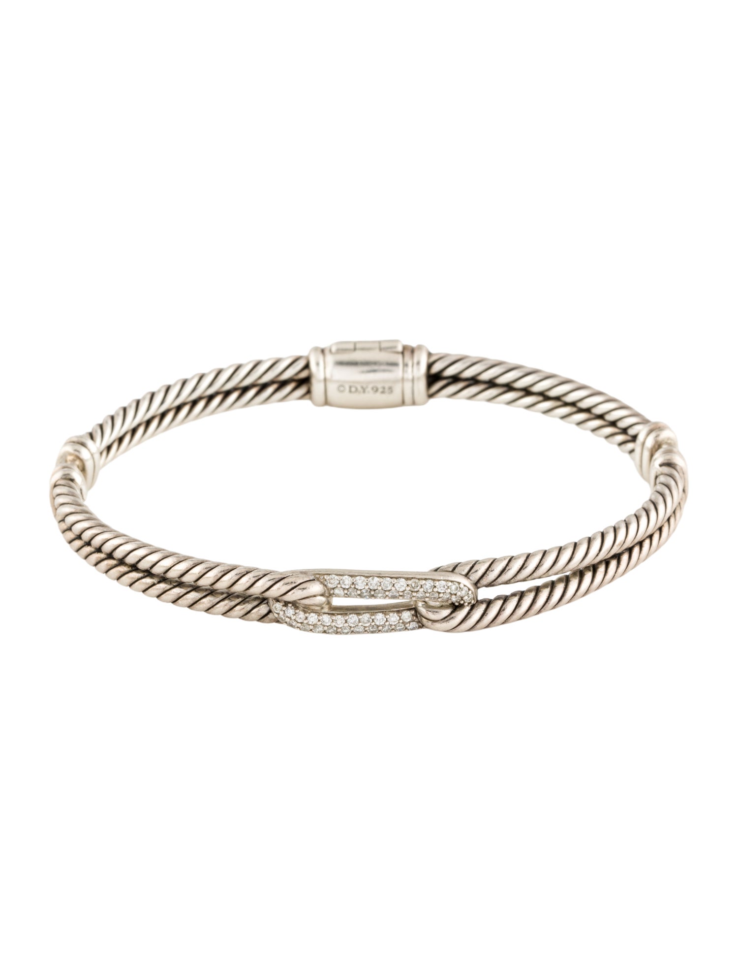 David Yurman Diamond Petite Pavé Labyrinth Mini Loop Bracelet