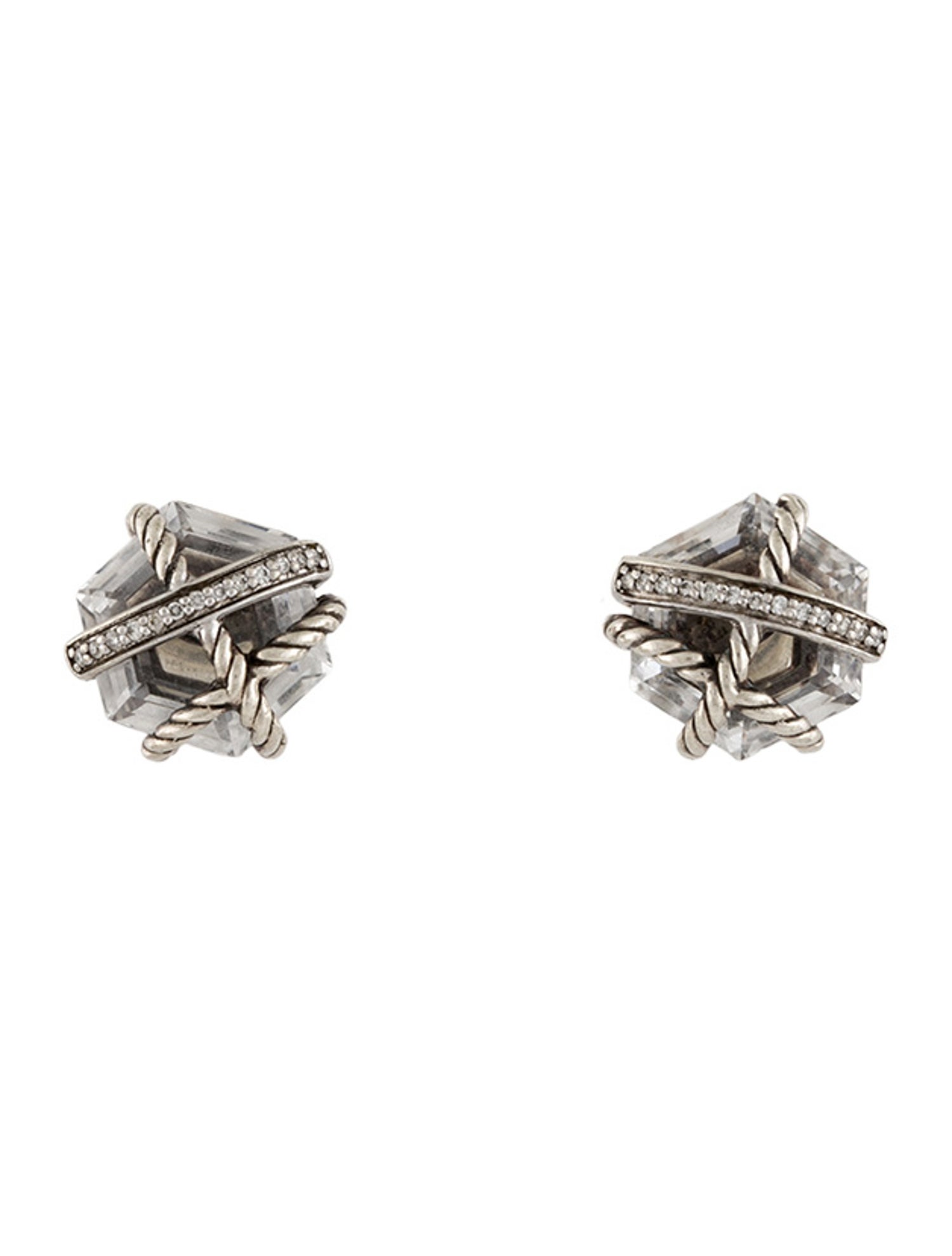David Yurman Quartz & Diamond Stud Earrings