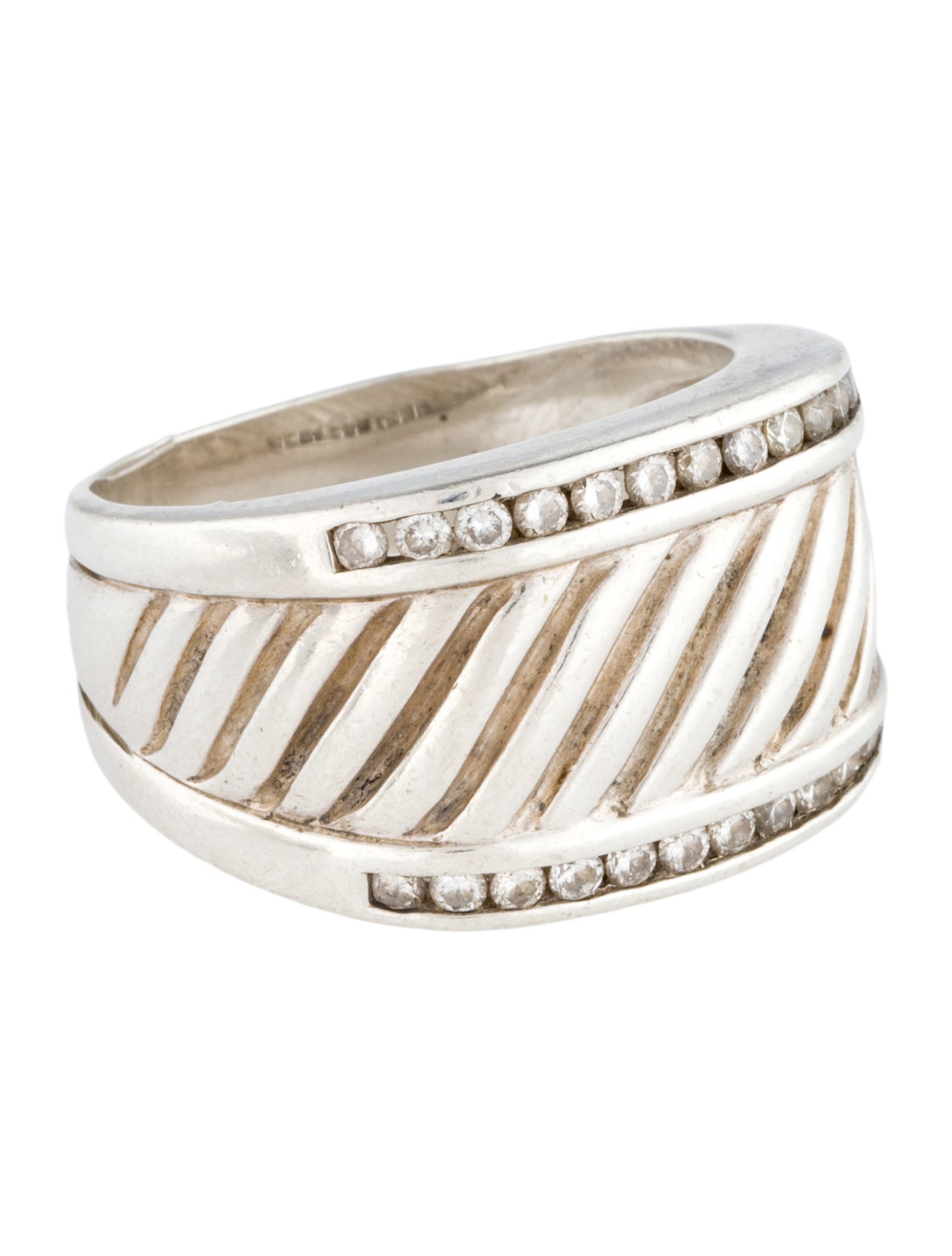 David Yurman Diamond Sculpted Cable Cigar Band
