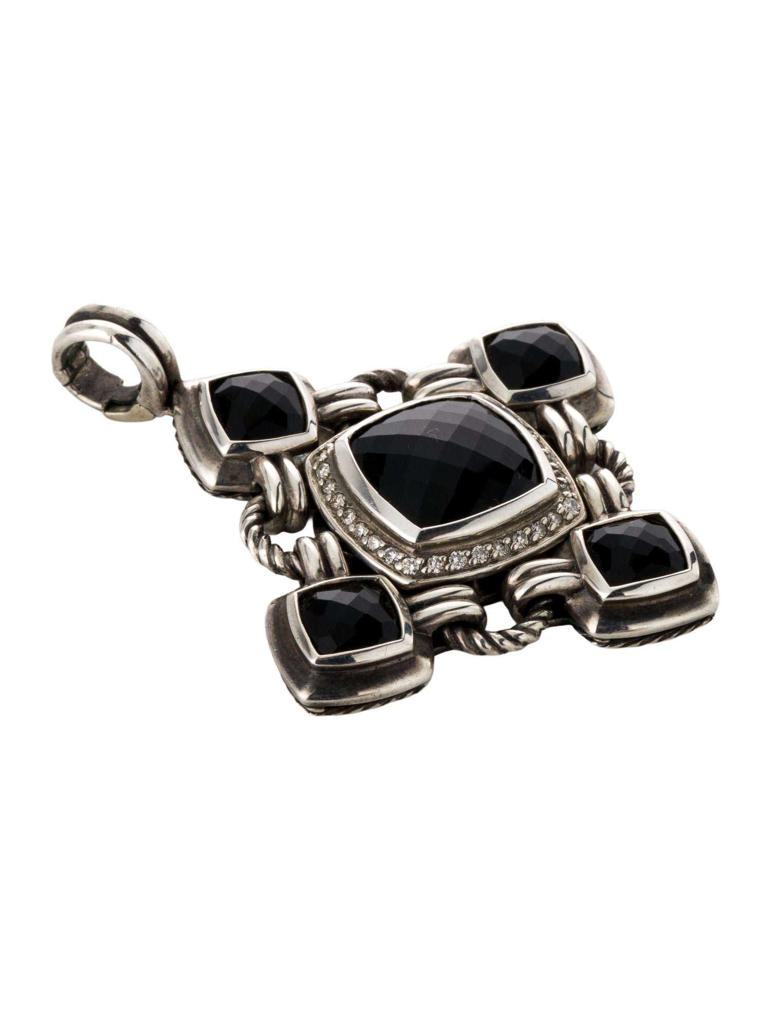 David Yurman Onyx & Diamond Renaissance Pendant