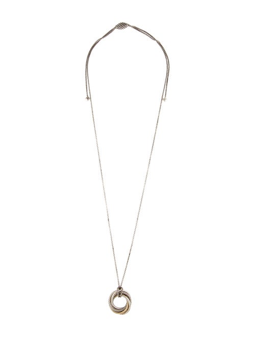 David Yurman Two-Tone Crossover Adjustable Pendant Necklace