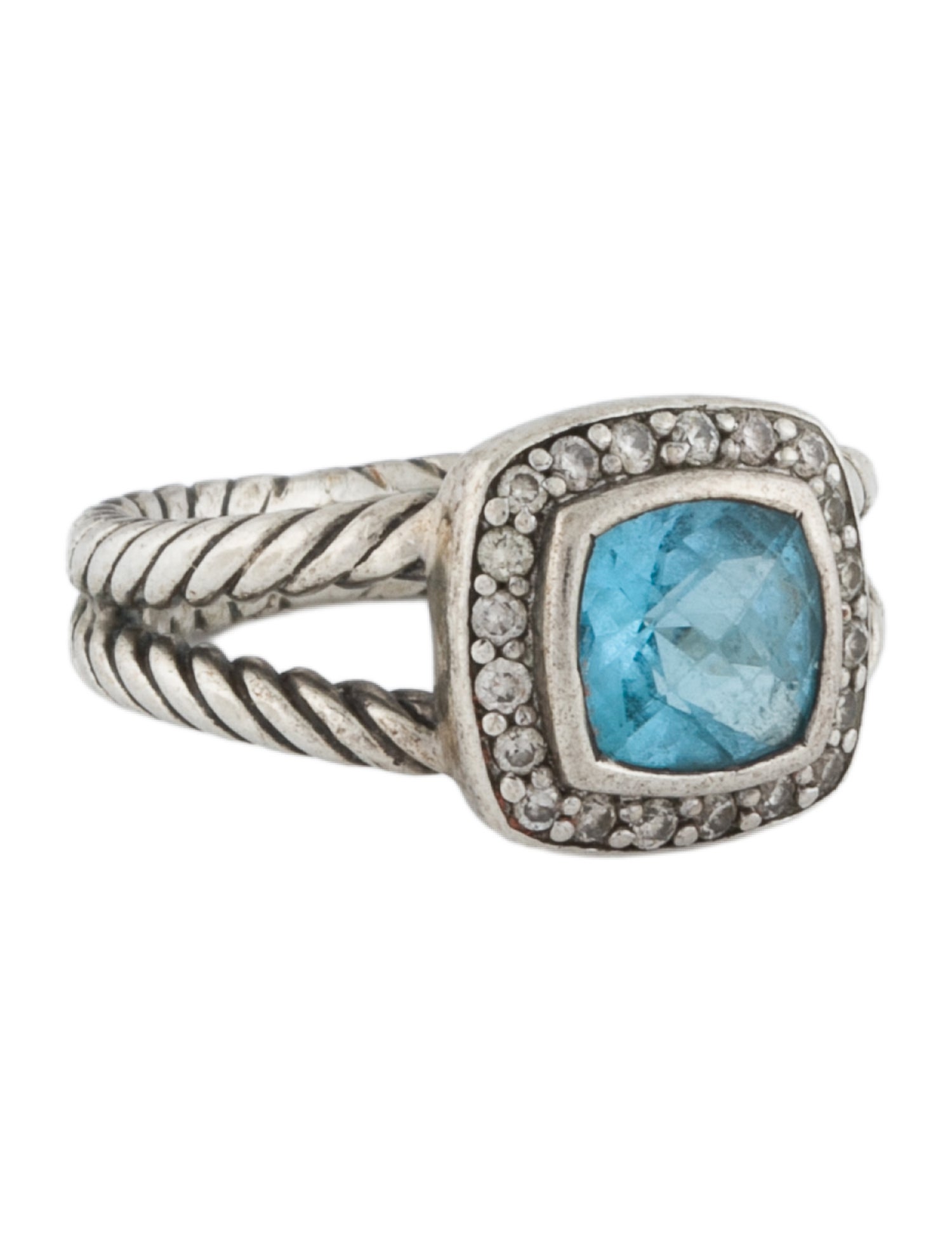 David Yurman Topaz & Diamond Petite Albion® Ring