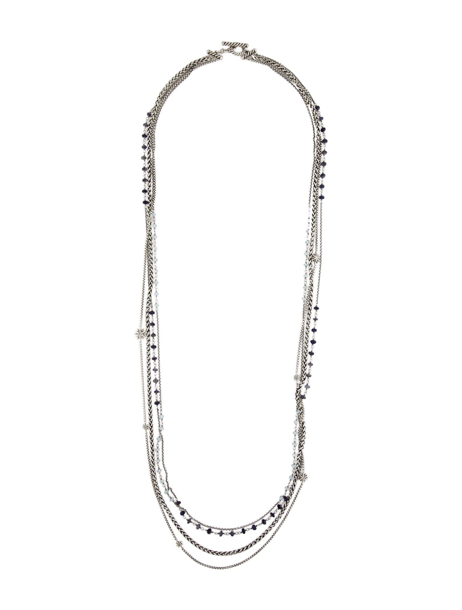 David Yurman Topaz & Iolite Starburst Multistrand Necklace