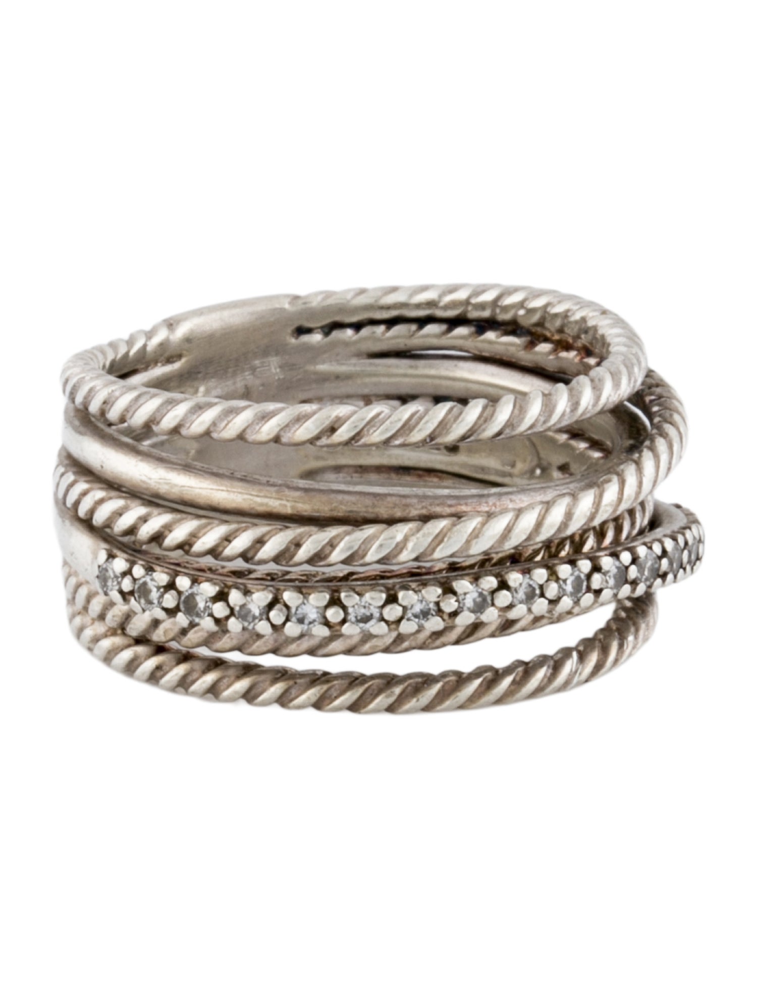David Yurman Diamond Crossover Ring