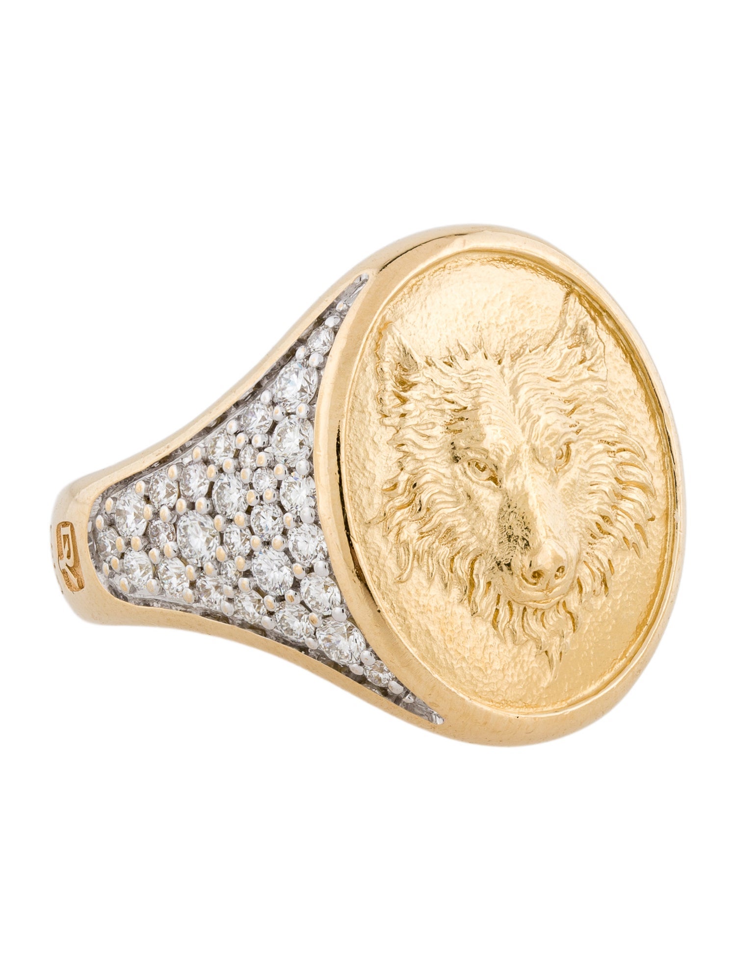 David Yurman 18K Diamond Petrvs® Wolf Signet Ring