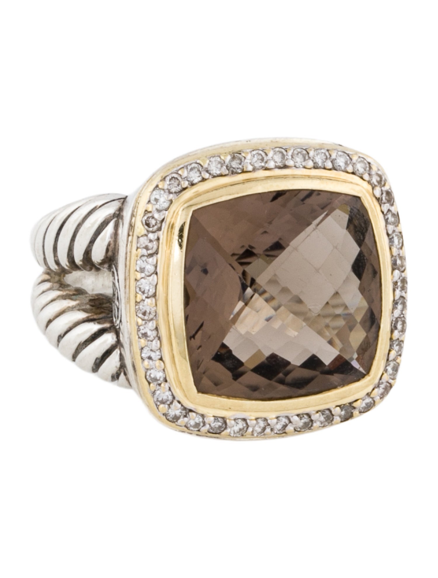 David Yurman Smoky Quartz & Diamond Albion Ring