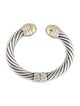 David Yurman Two-Tone Classic Cable Dome Hinged Cuff