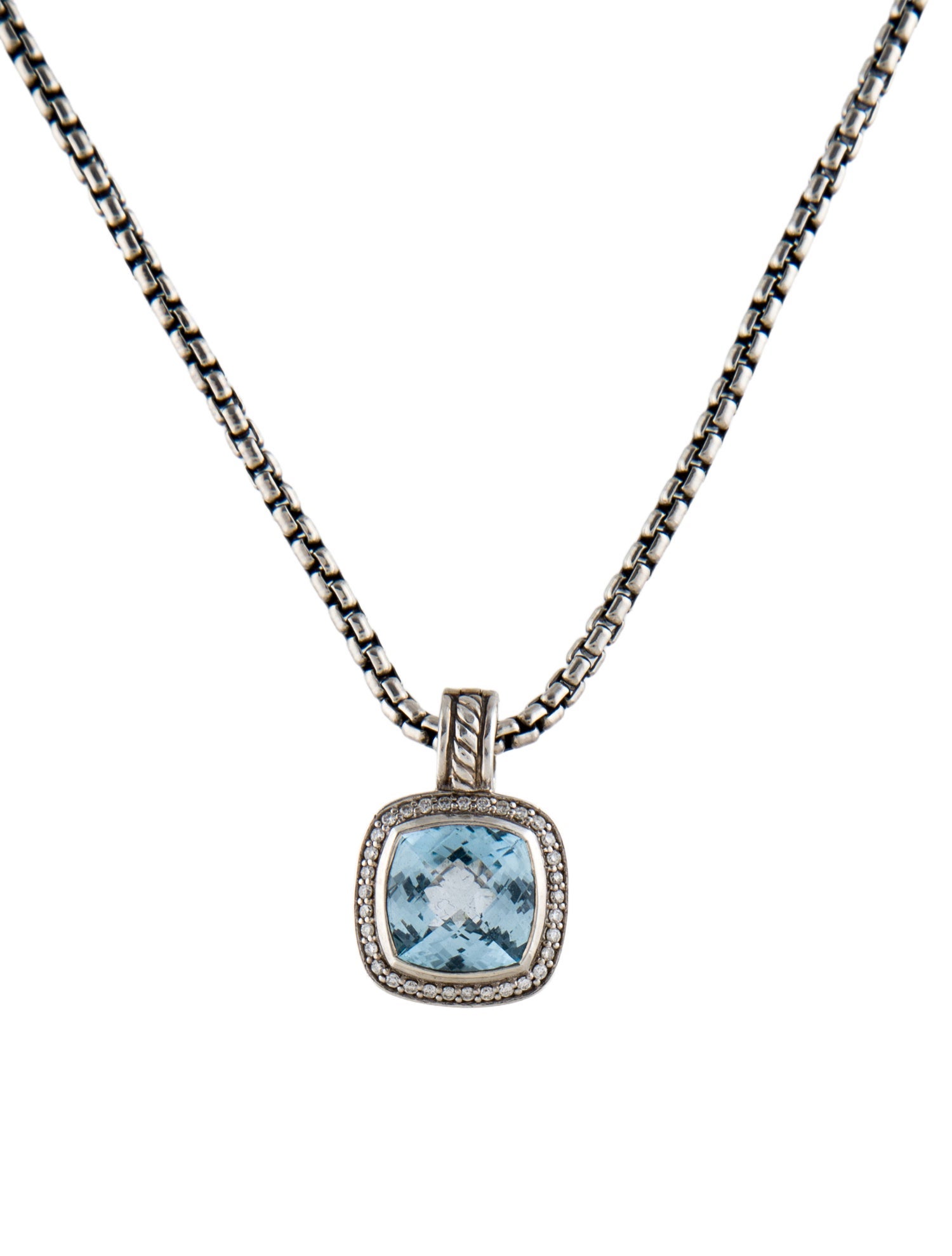 David Yurman Topaz & Diamond Albion Pendant Necklace