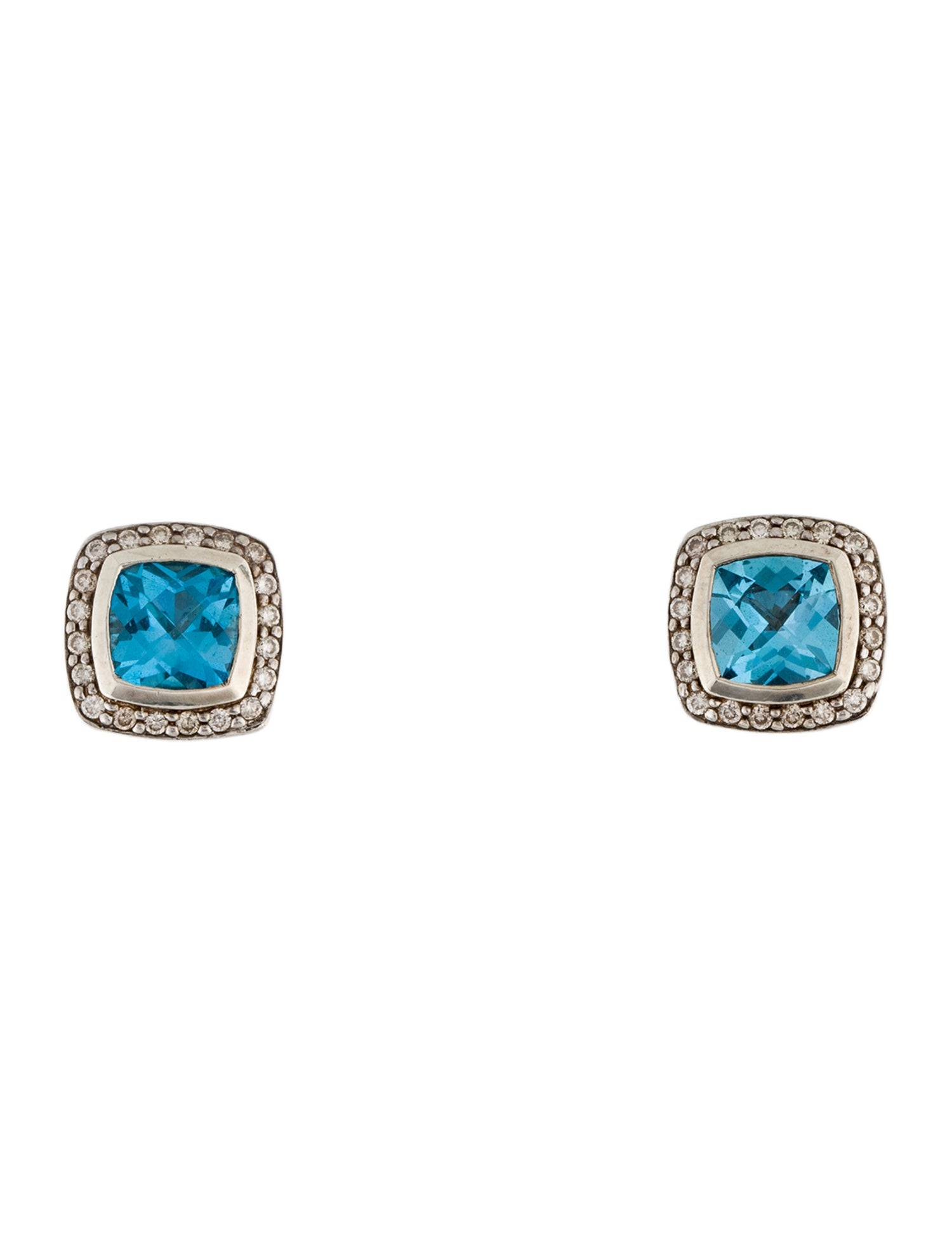 David Yurman Topaz & Diamond Albion Stud Earrings