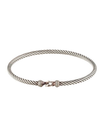 David Yurman Diamond Buckle Classic Cable Bracelet