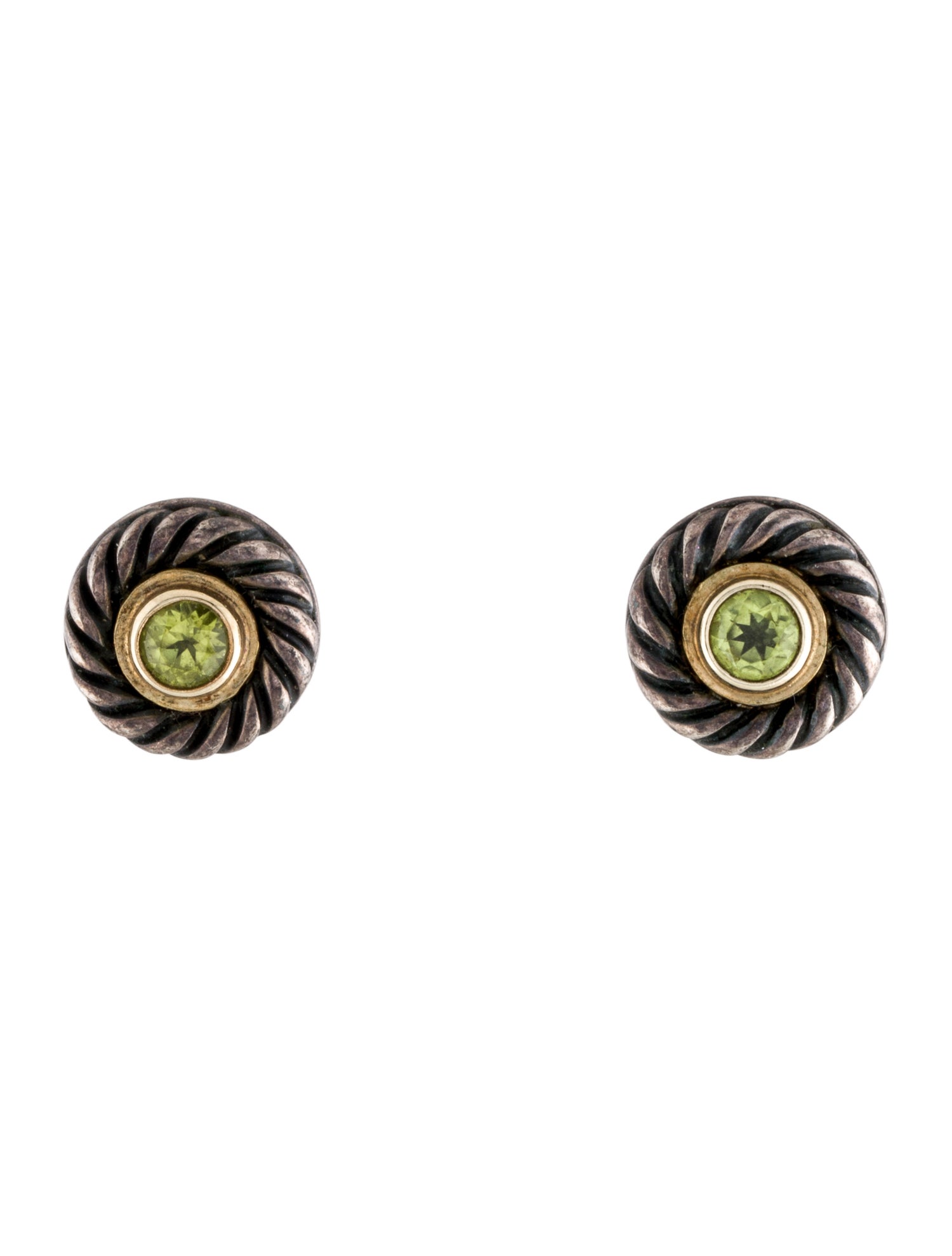 David Yurman Vintage Peridot Color Classic Cookie Studs