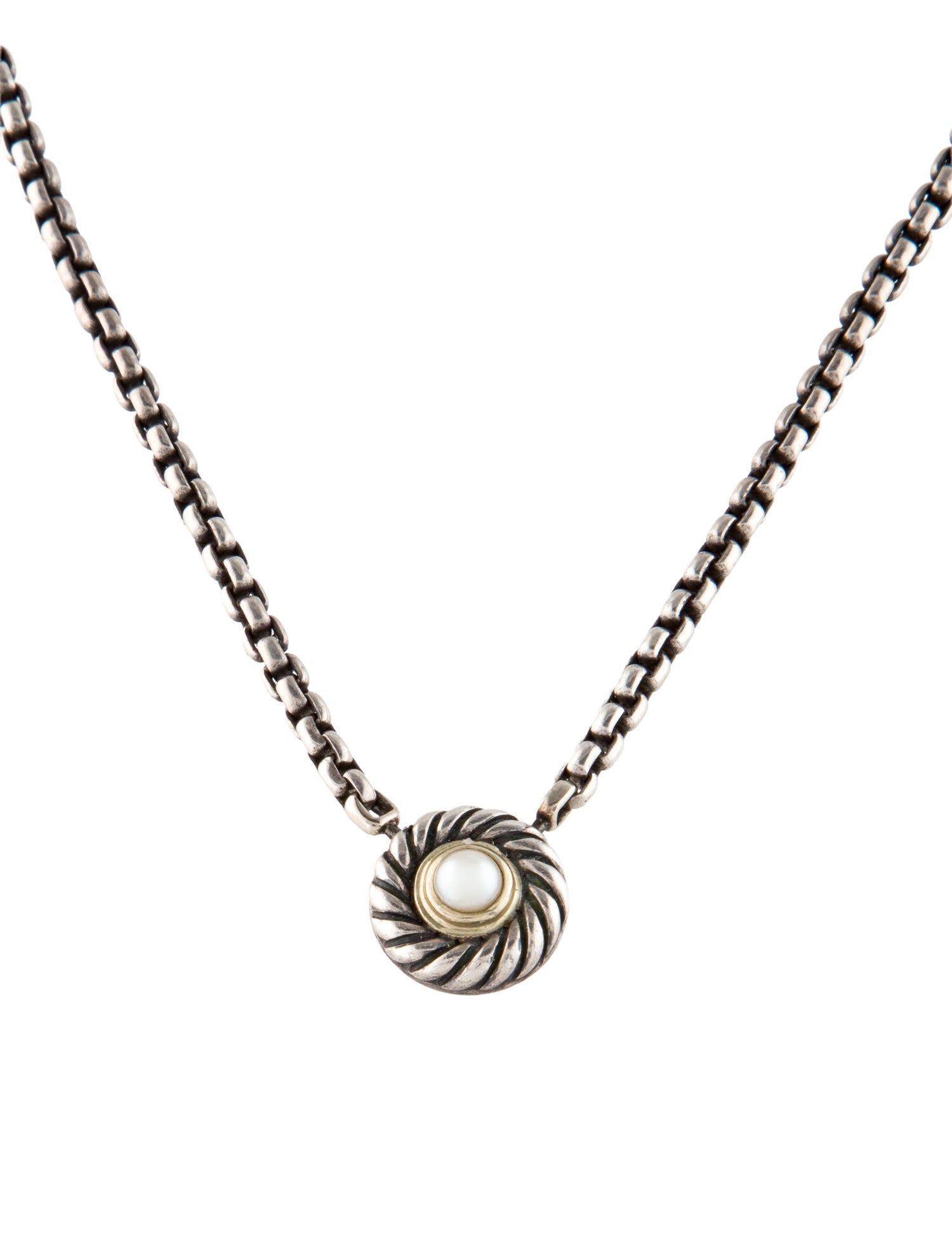 David Yurman Dyed Pearl Cookie Pendant Necklace