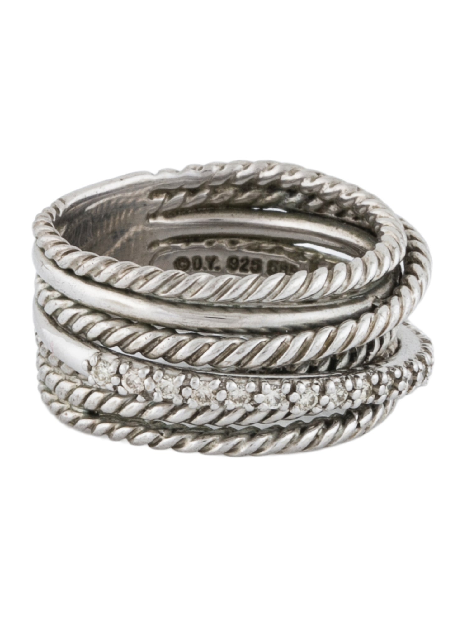 David Yurman Diamond Crossover Ring