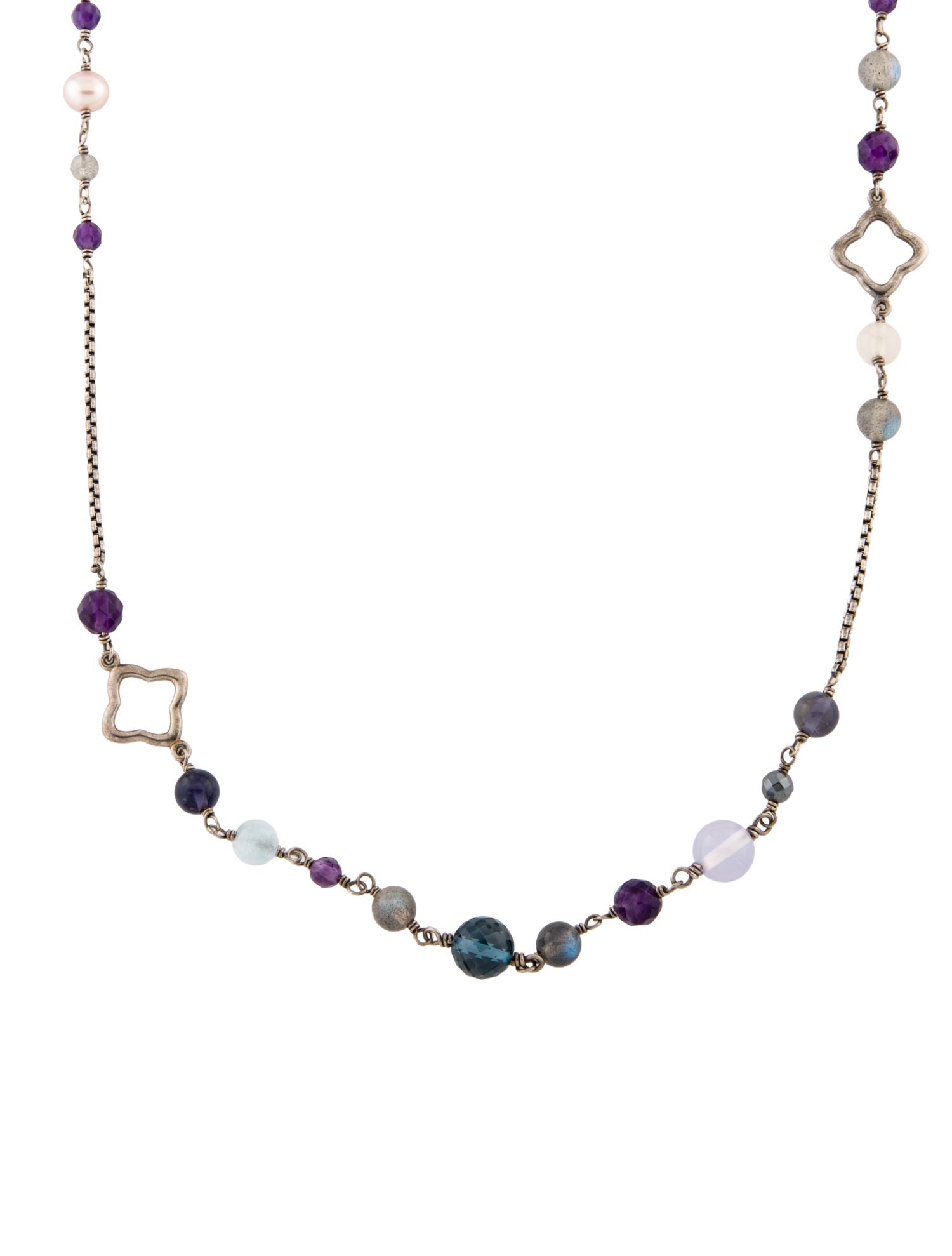 David Yurman Pearl & Multistone Bijoux Station Necklace