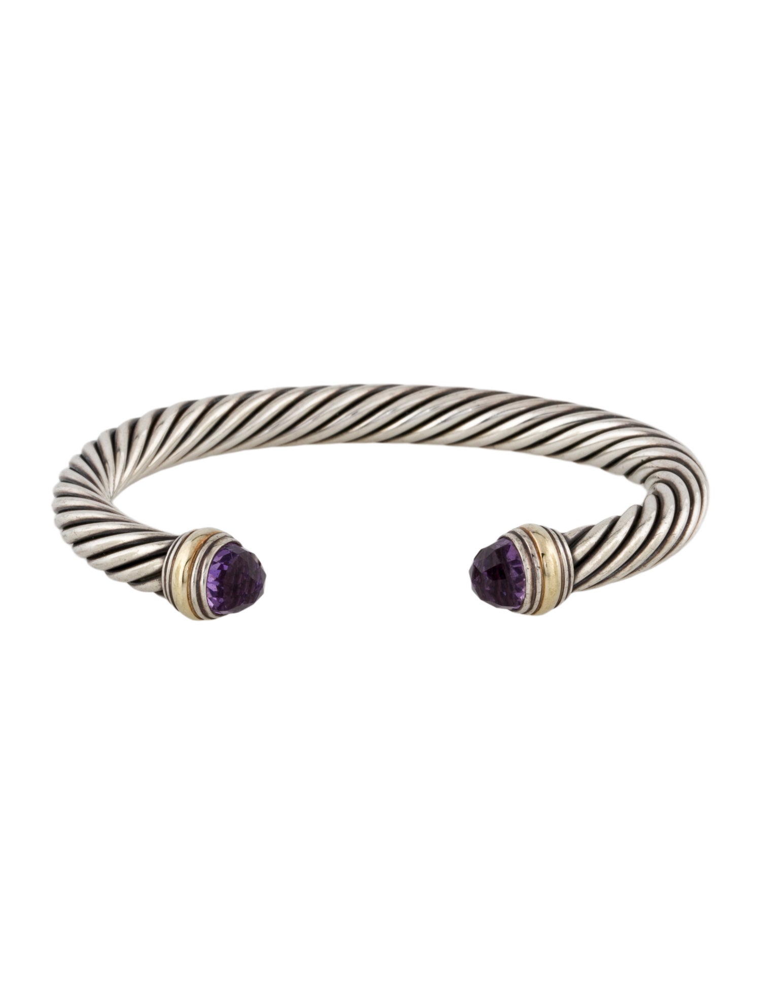 David Yurman Amethyst Cable Cuff Bracelet