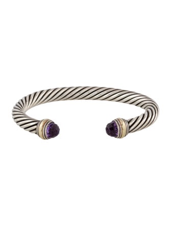 David Yurman Amethyst Cable Cuff Bracelet