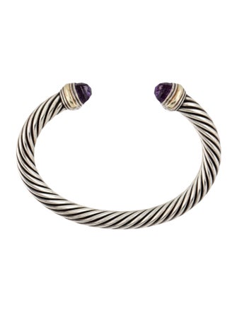 David Yurman Amethyst Cable Cuff Bracelet