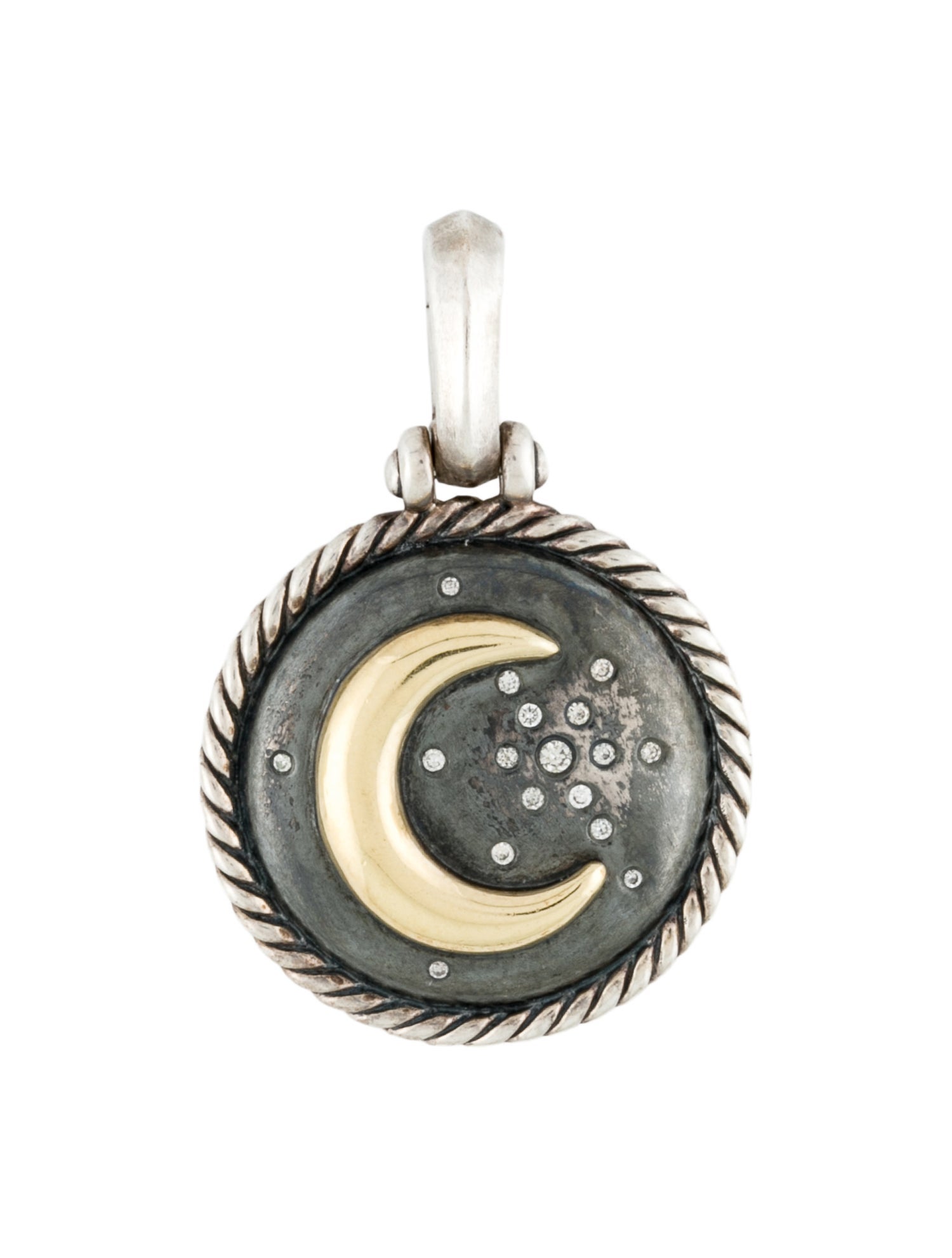 David Yurman Diamond Cable Collectibles Moon and Star Amulet