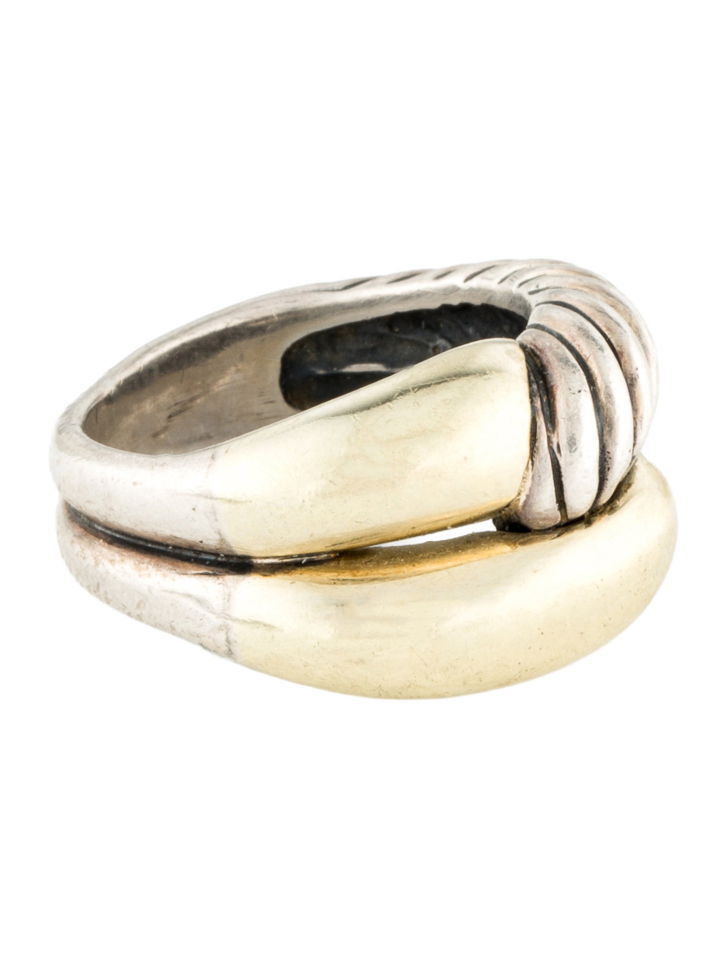 David Yurman Two-Tone Labyrinth Single Loop Ring