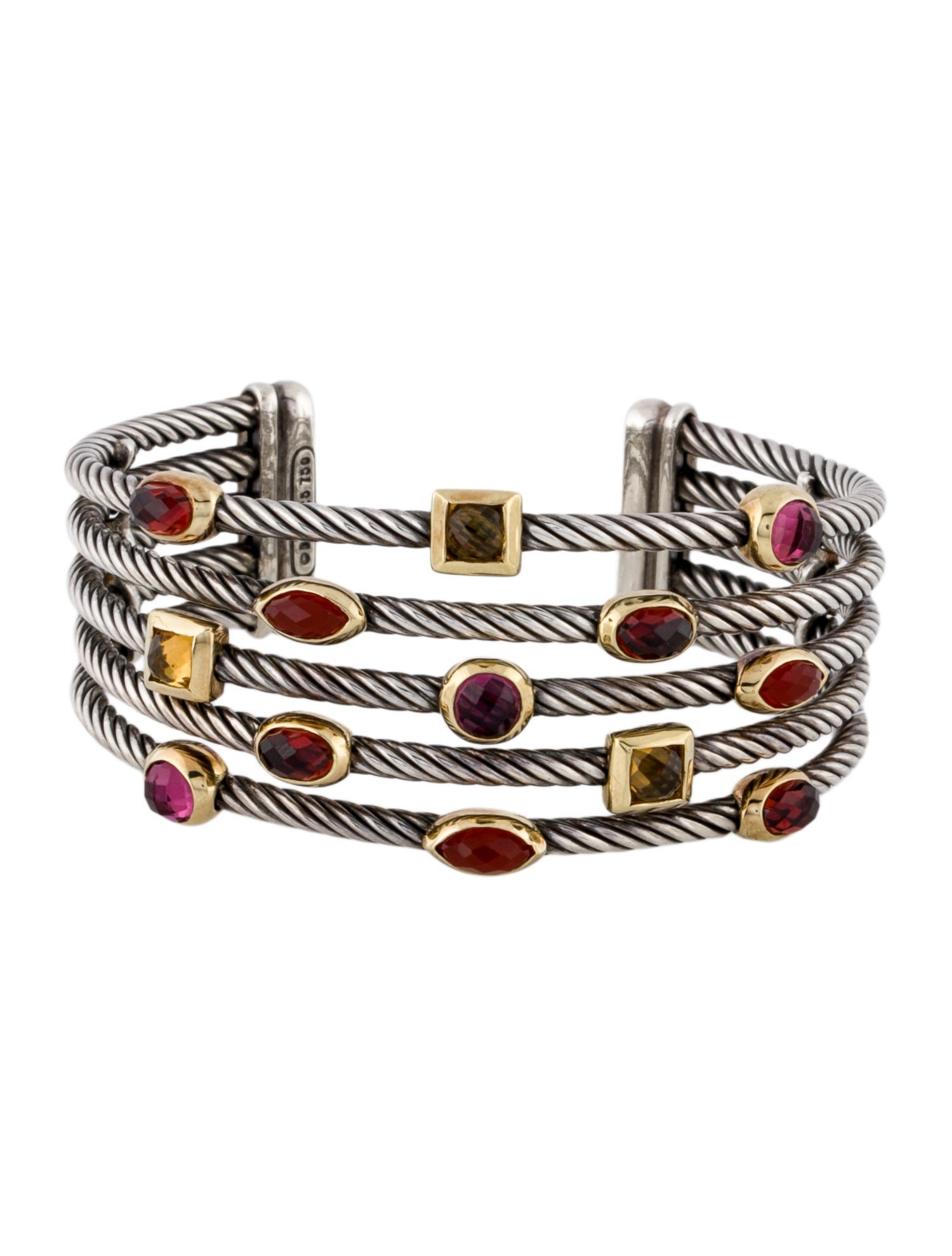 David Yurman Multistone Five Row Cuff Bracelet