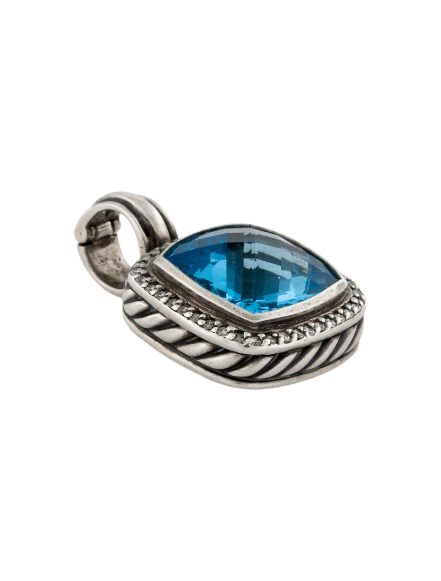 David Yurman Topaz & Diamond Albion Enhancer Pendant
