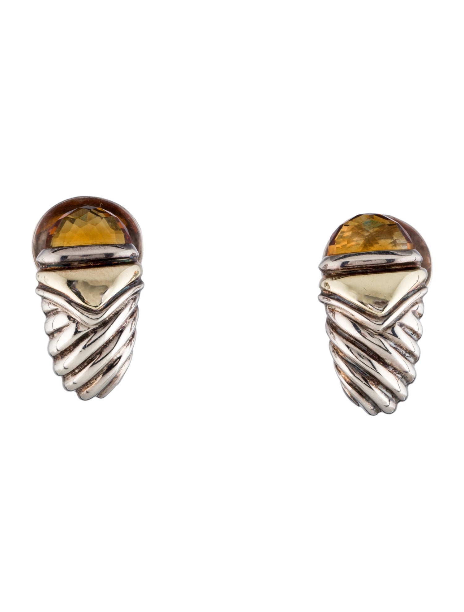 David Yurman Citrine Shrimp Earclips