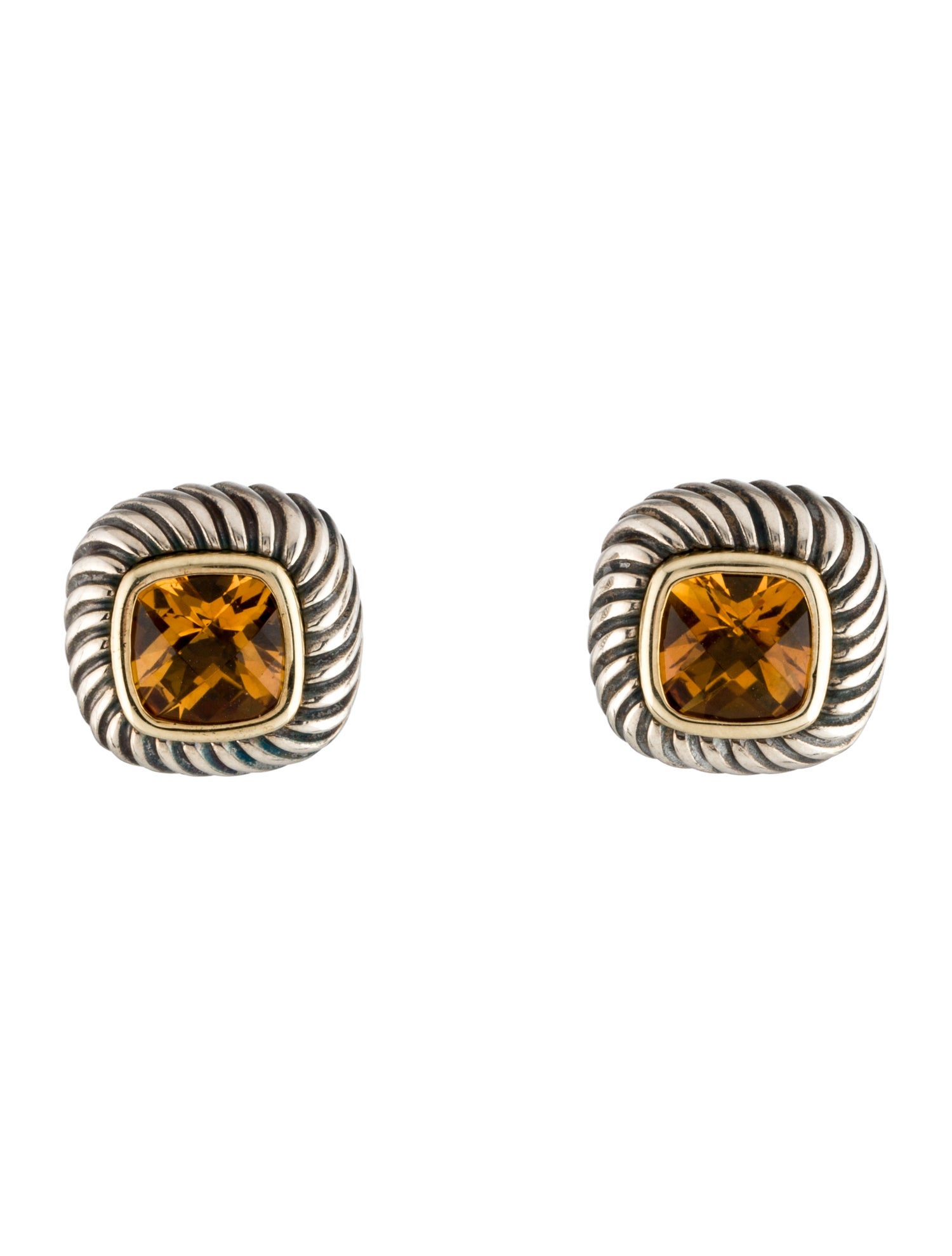 David Yurman Vintage Citrine Albion Stud Earrings