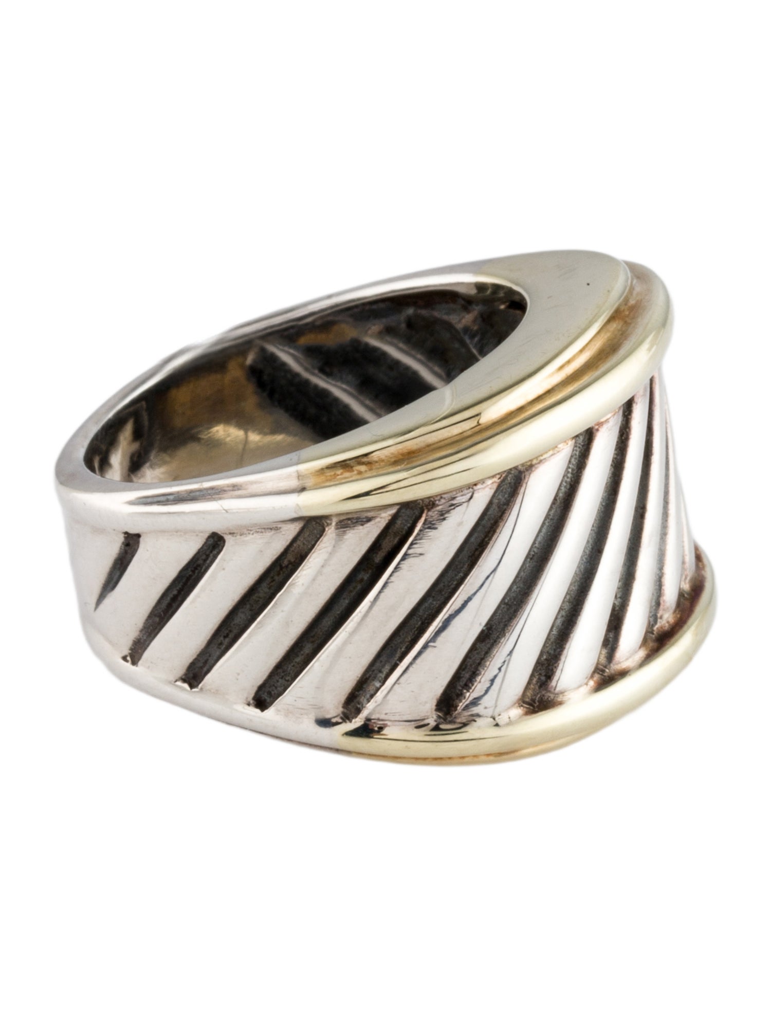 David Yurman Two-Tone Cable Classics Cigar Band Ring