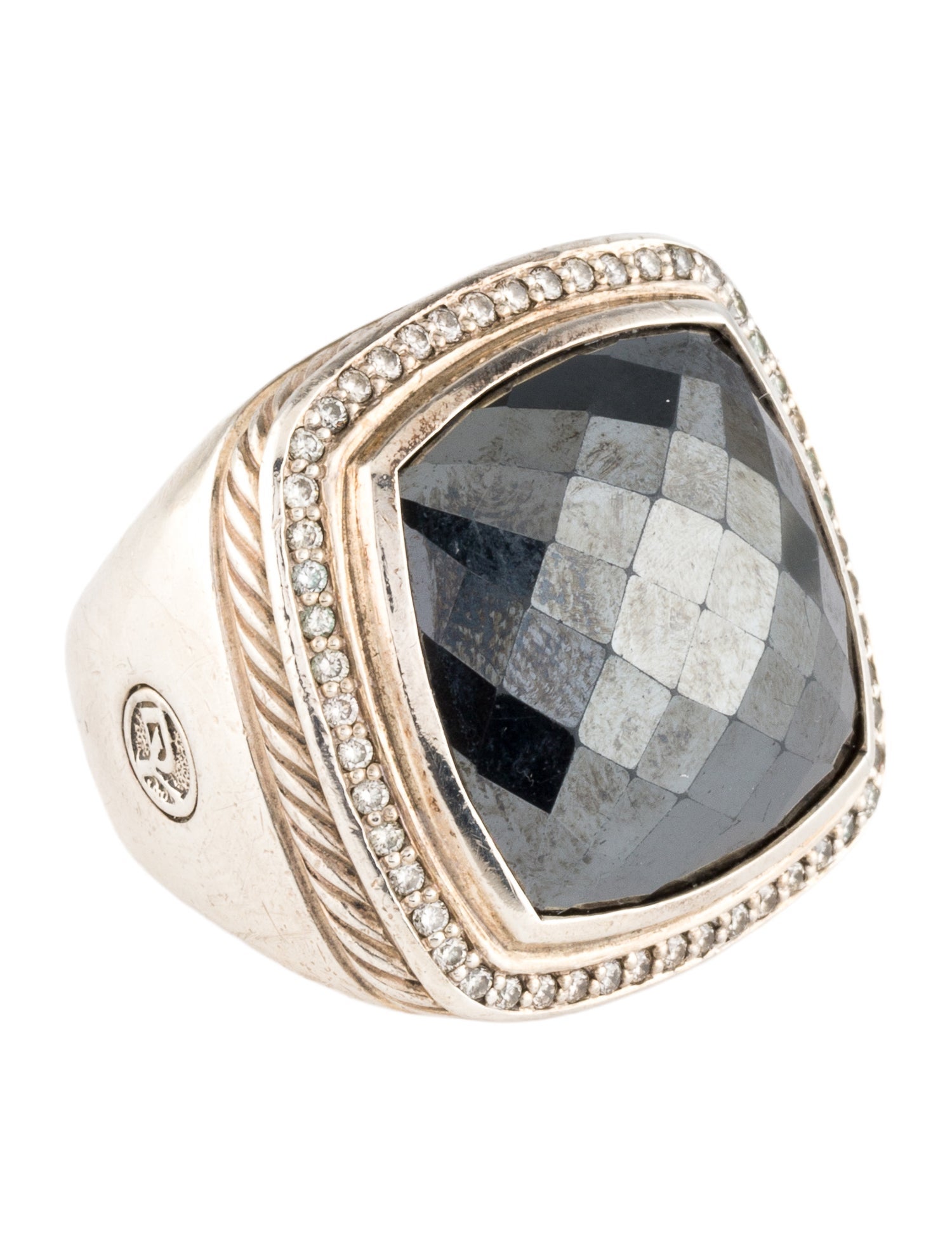 David Yurman Hematite & Diamond Albion Ring