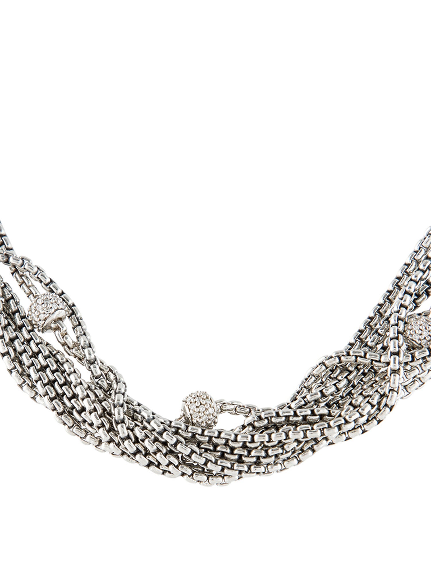 David Yurman Diamond 8-Row Multistrand Necklace