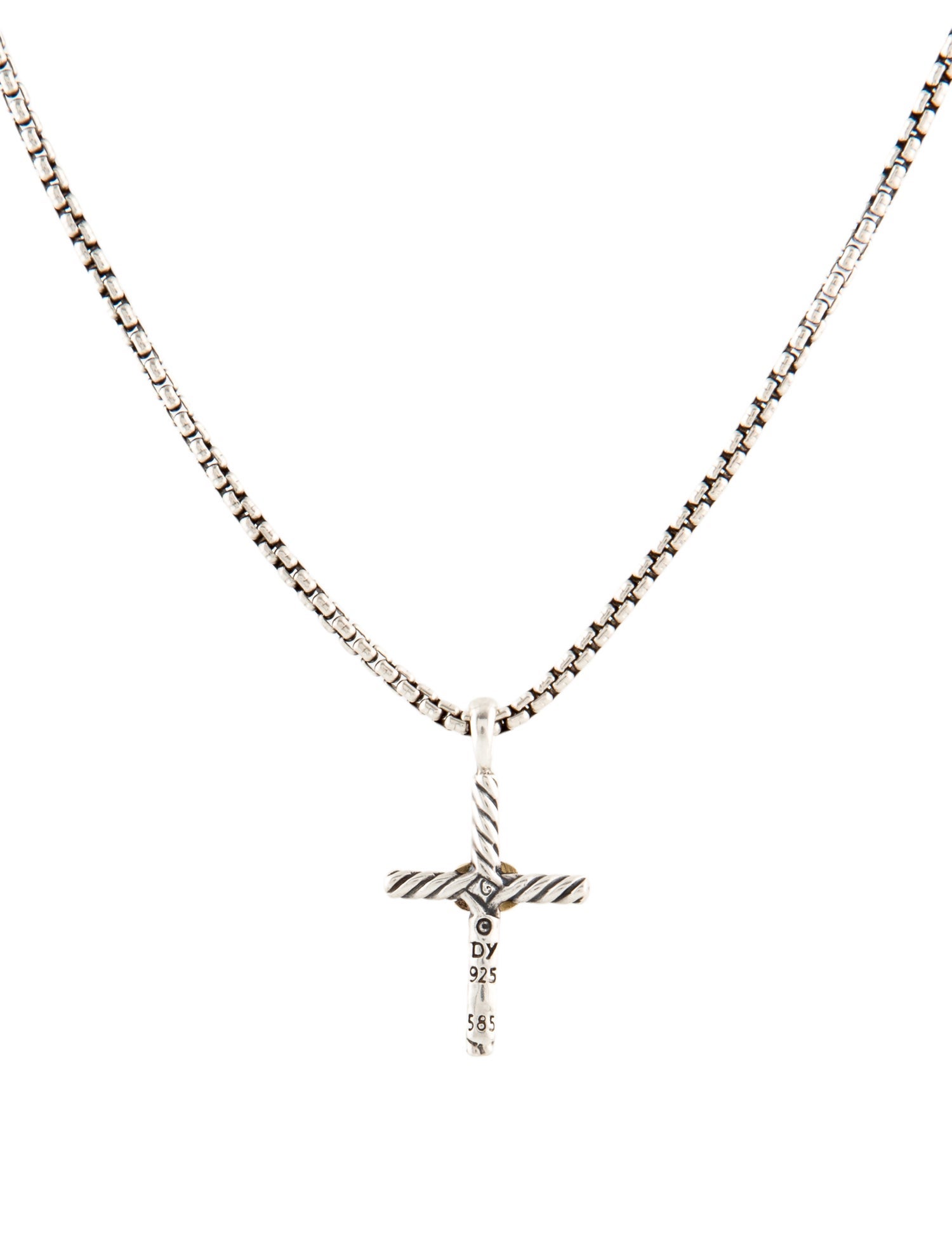 David Yurman Two-Tone Petite 'X' Cross Pendant Necklace