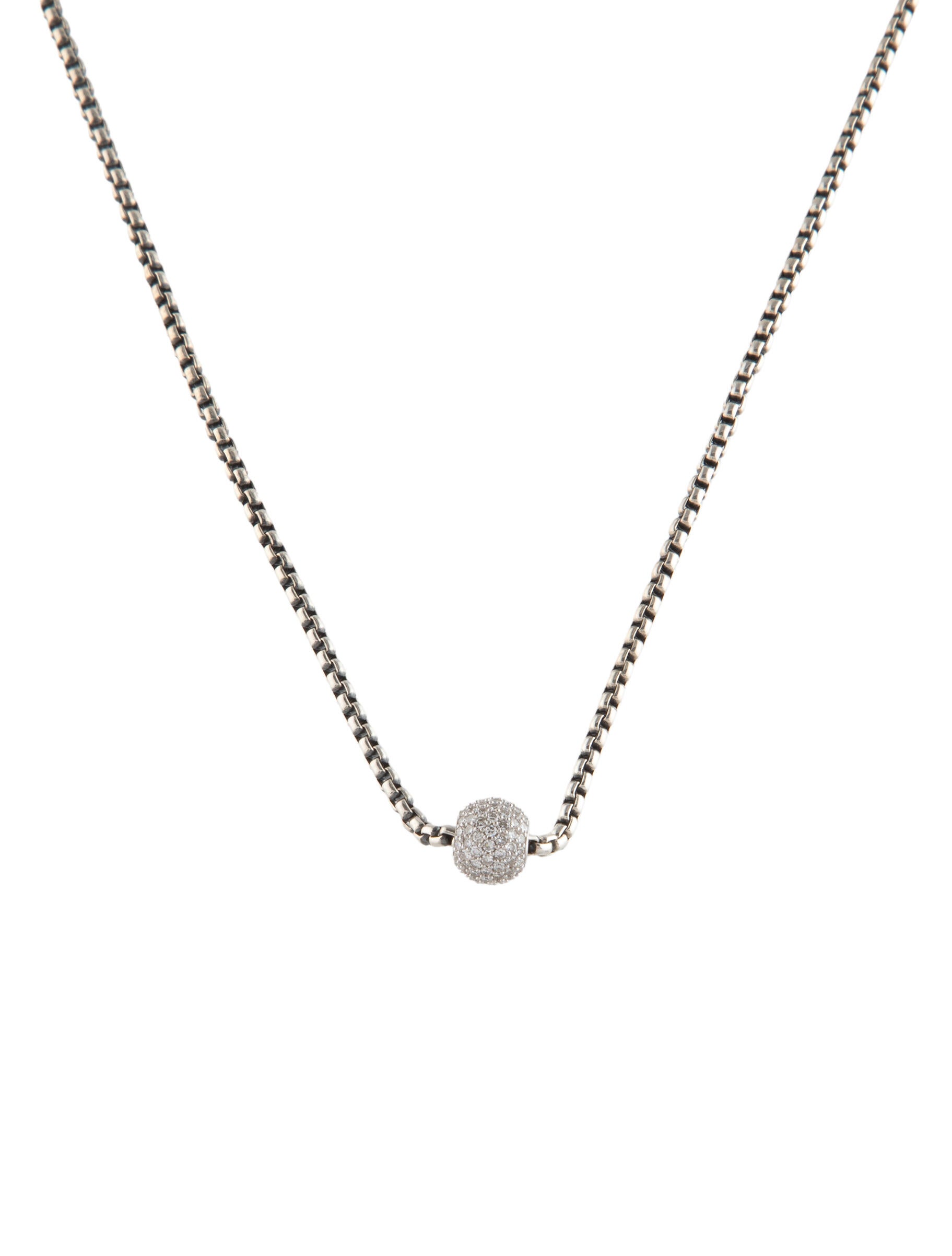 David Yurman Diamond Petite Pavé Ball Necklace