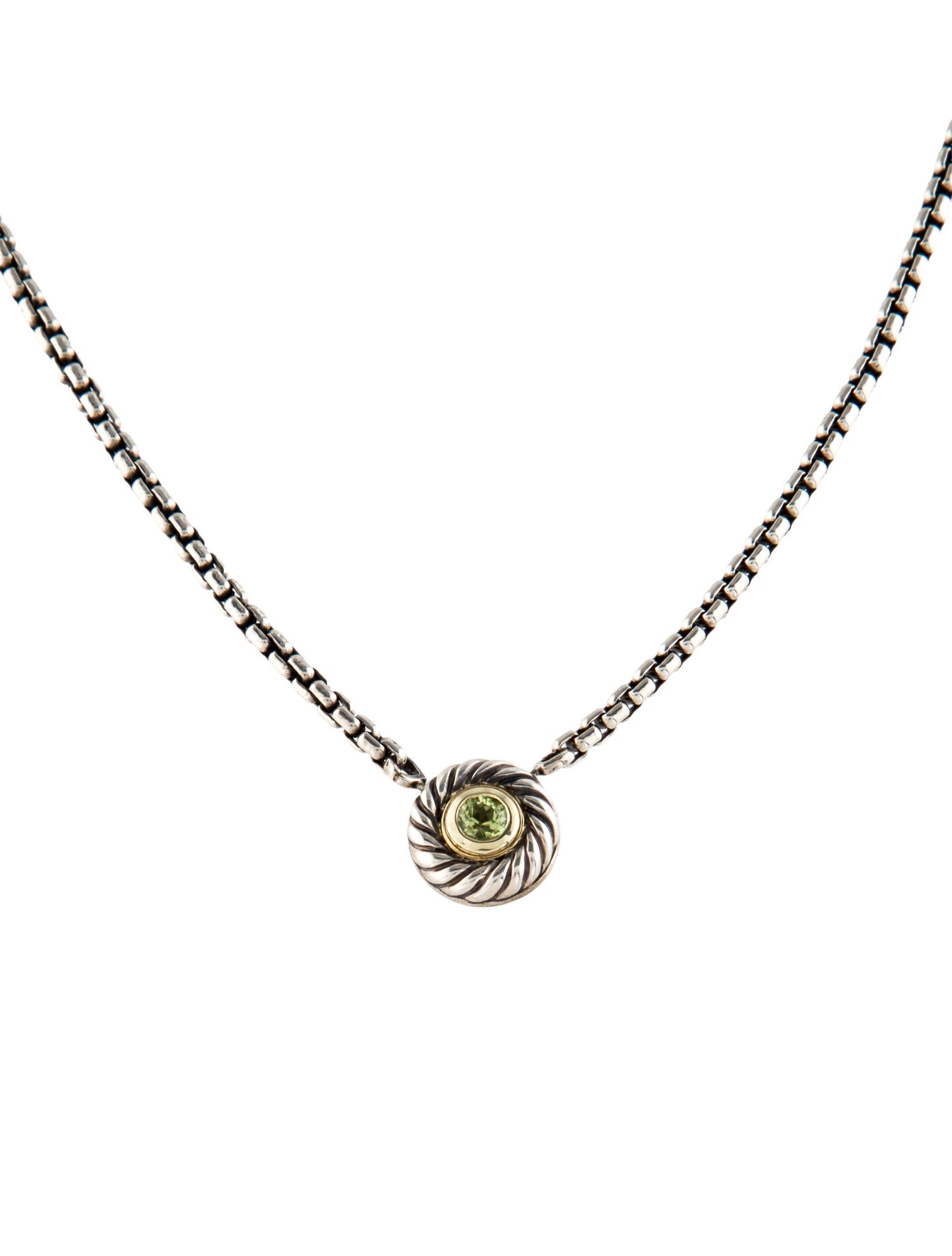 David Yurman Peridot Color Classic Pendant Necklace