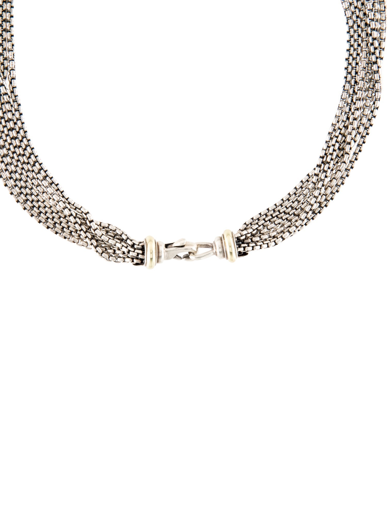 David Yurman Two-Tone Multi-Strand Box Chain Necklace