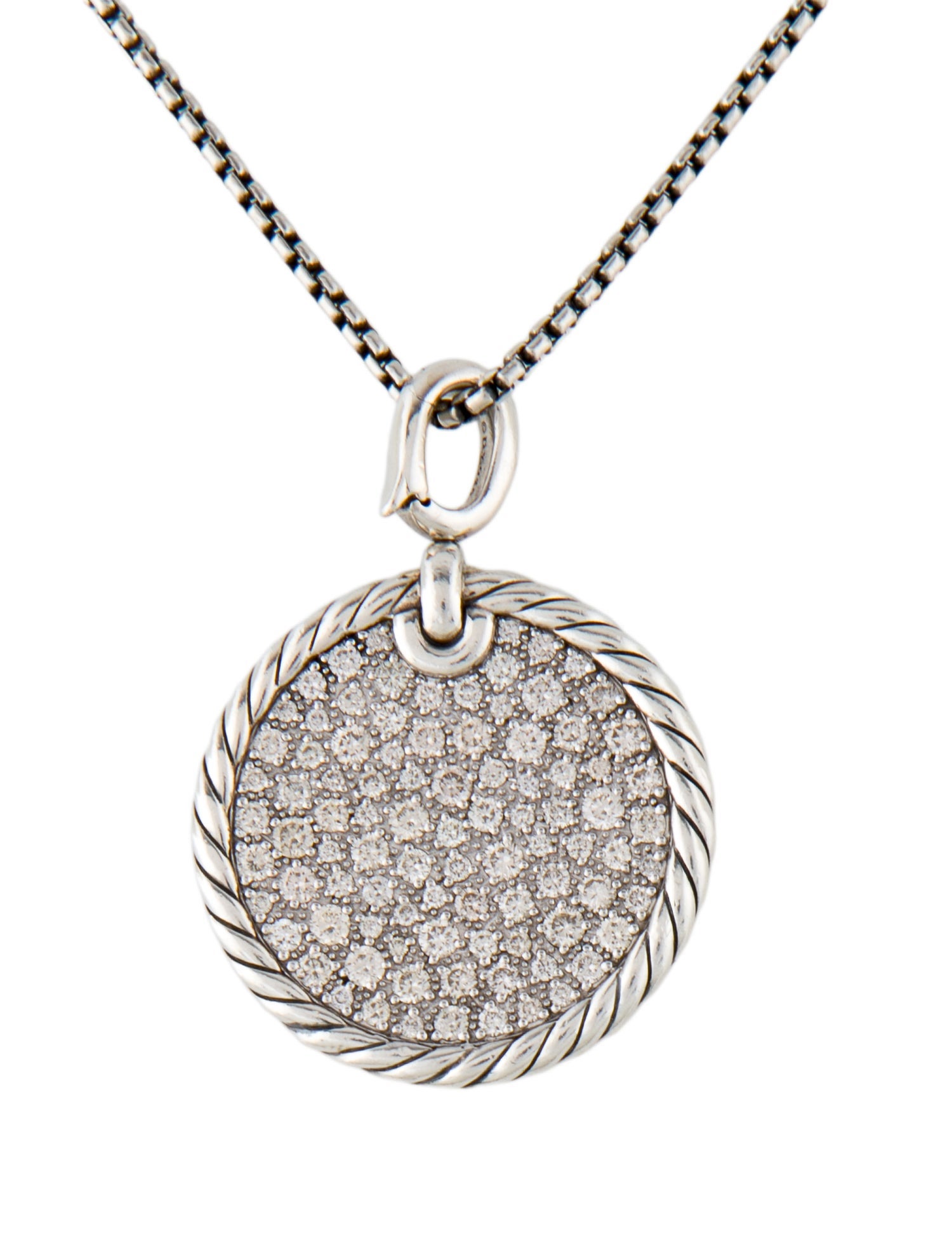 David Yurman Diamond DY Elements® Disc Pendant Necklace