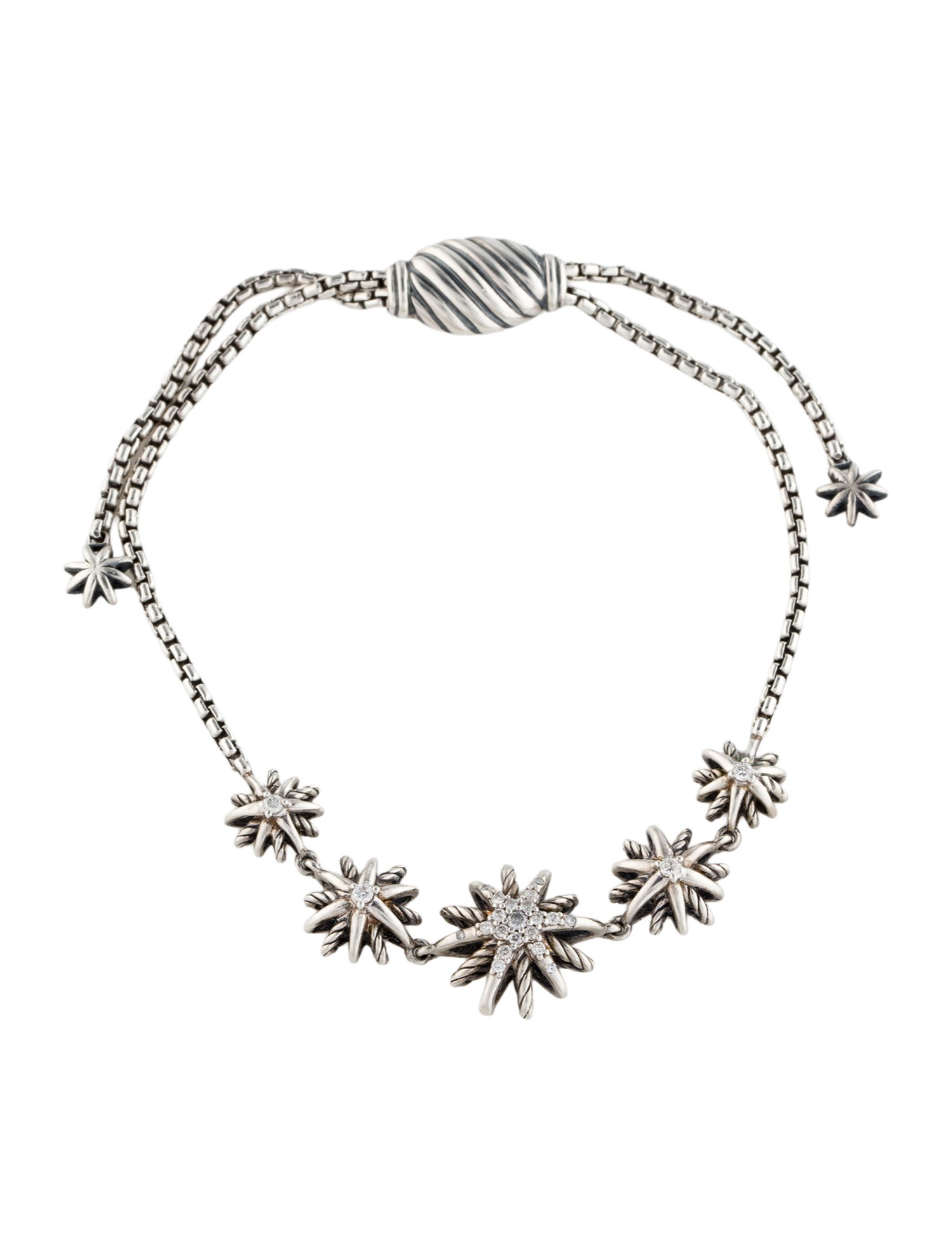 David Yurman Diamond Starburst Five-Station Adjustable Bracelet