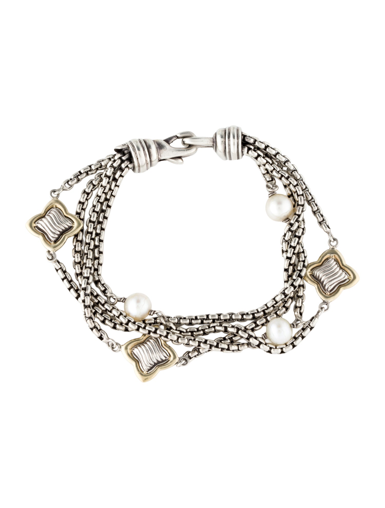 David Yurman Pearl Quatrefoil Multi-Strand Bracelet